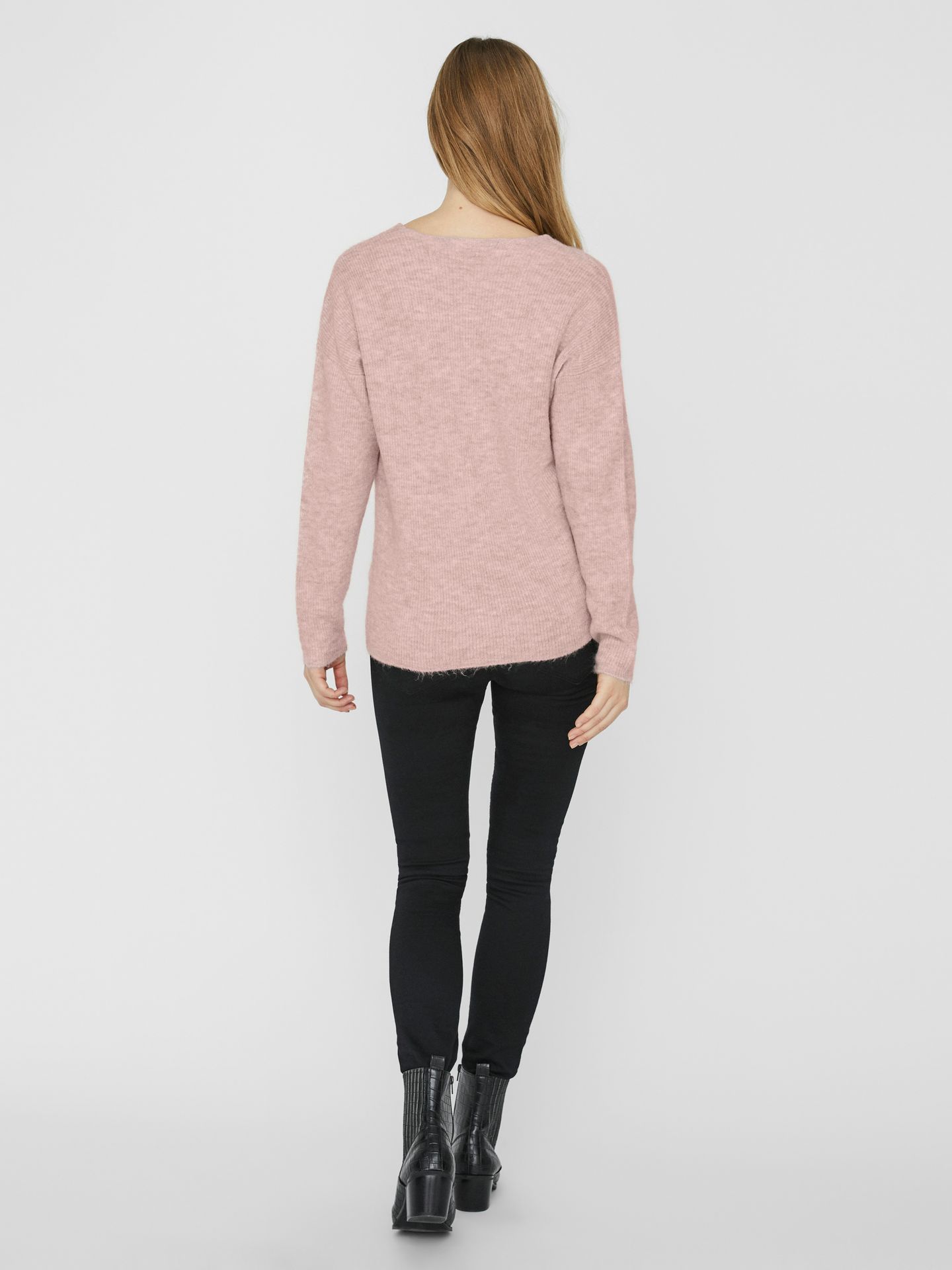 Vero Moda VMCREWLEFILE LS V-NECK BLOUSE NOOS Sepia Rose/MELANGE 2900159883043 Vero Moda VMCREWLEFILE LS V-NECK BLOUSE NOOS Sepia Rose/MELANGE 2900159883043