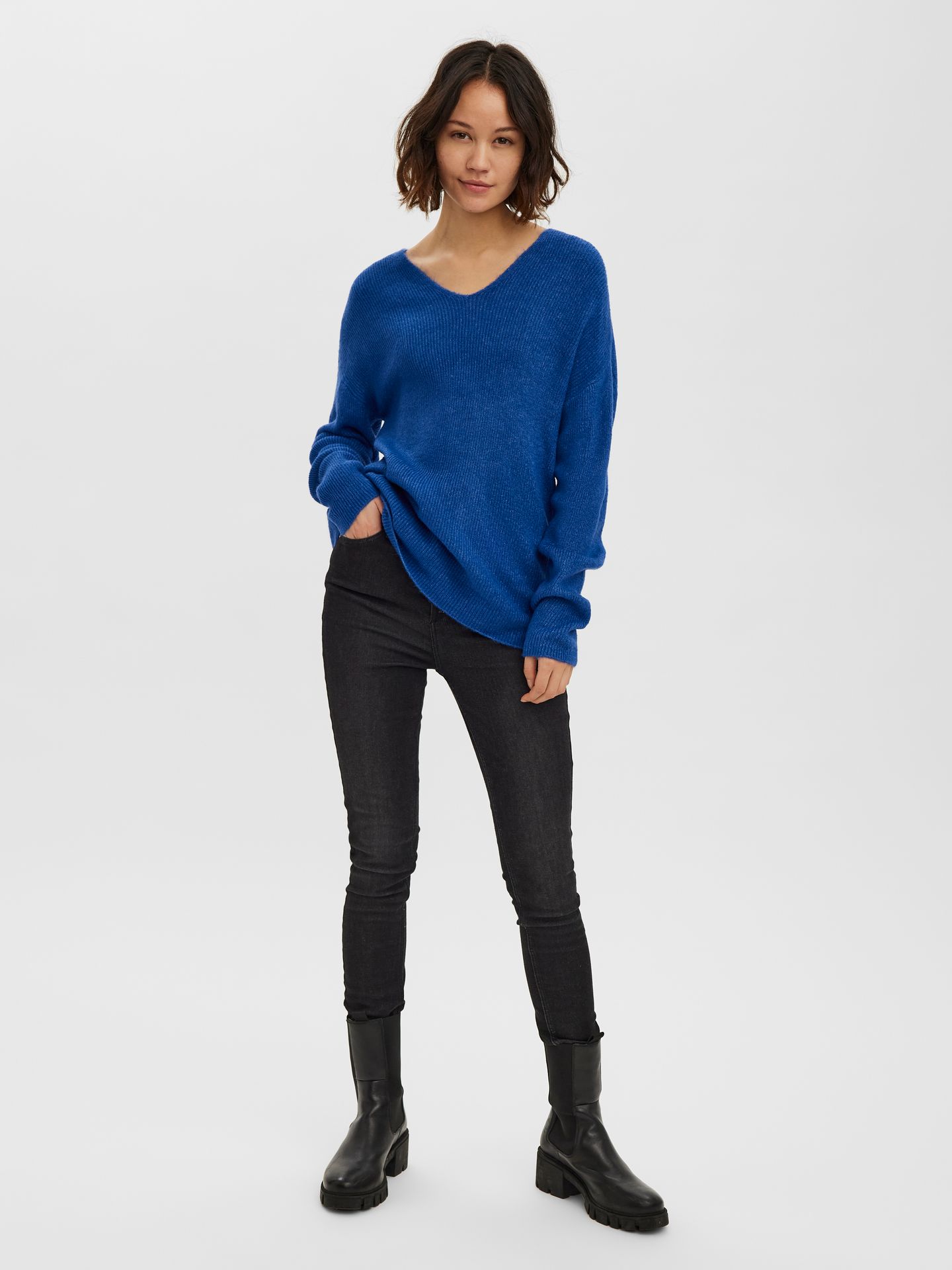 Vero Moda VMCREWLEFILE LS V-NECK BLOUSE NOOS Surf the Web/MELANGE 2900159884019 Vero Moda VMCREWLEFILE LS V-NECK BLOUSE NOOS Surf the Web/MELANGE 2900159884019