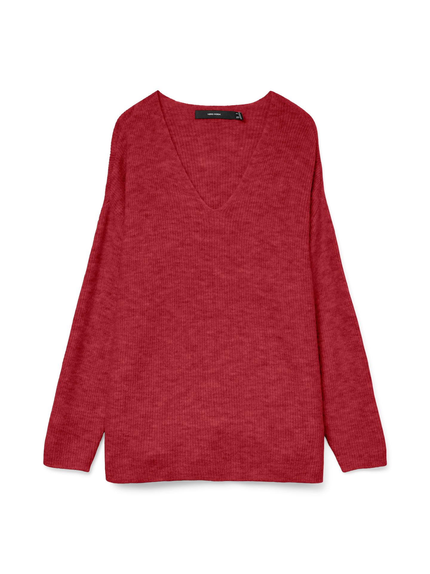 Vero Moda VMCREWLEFILE LS V-NECK BLOUSE NOOS Karanda Red/MELANGE 2900159885016