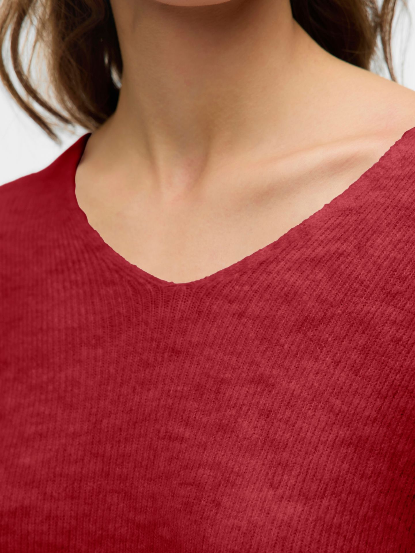 Vero Moda VMCREWLEFILE LS V-NECK BLOUSE NOOS Karanda Red/MELANGE 2900159885023 Vero Moda VMCREWLEFILE LS V-NECK BLOUSE NOOS Karanda Red/MELANGE 2900159885023