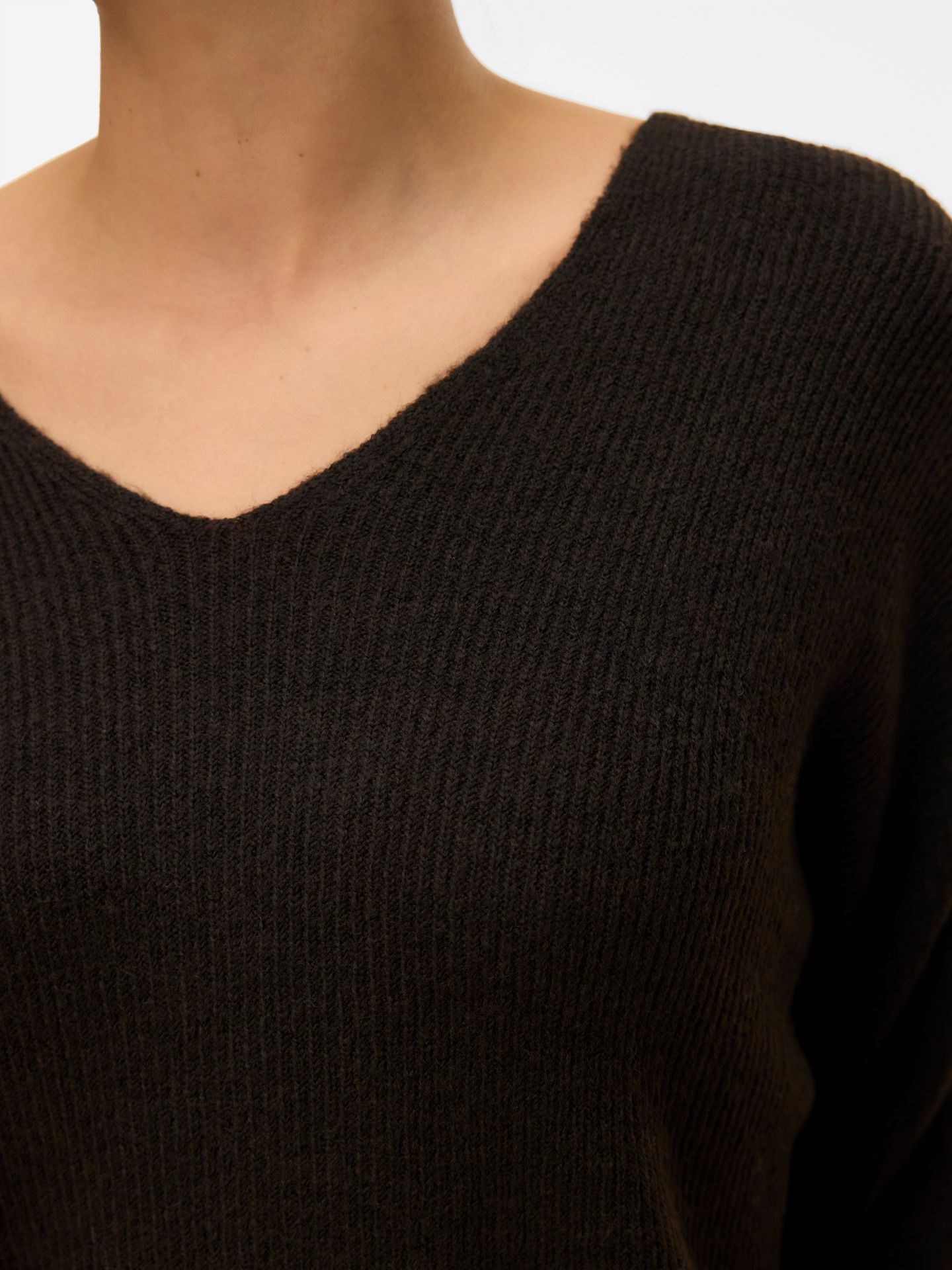 Vero Moda VMCREWLEFILE LS V-NECK BLOUSE NOOS Chocolate Torte/W. MELANGE 2900169545023