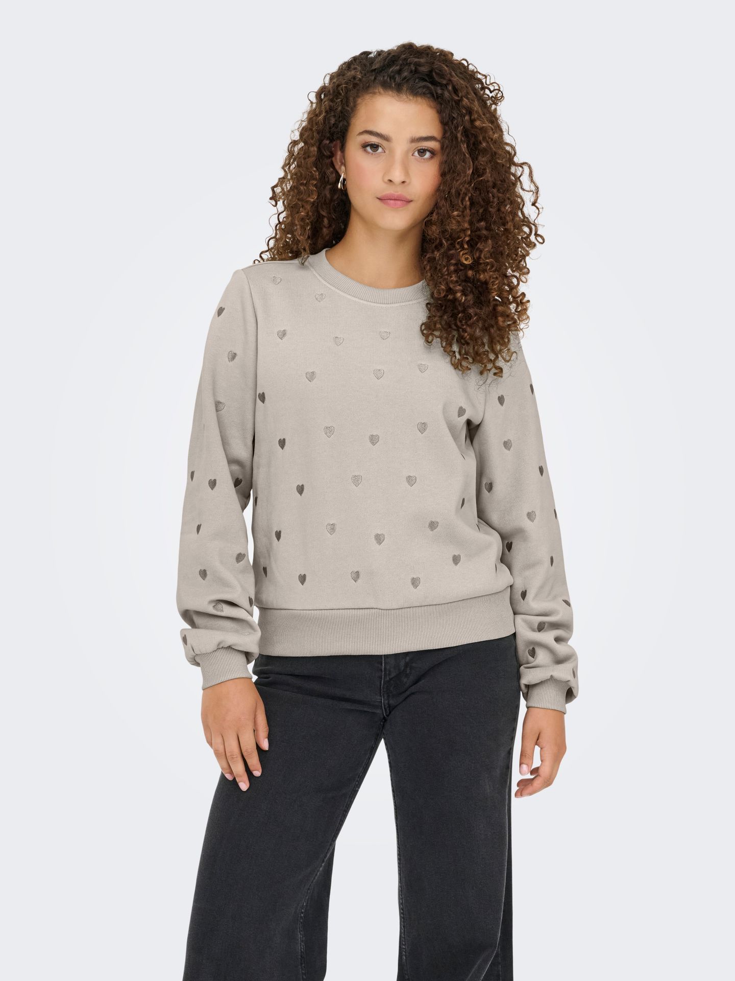 Only ONLATIKA L/S O-NECK GLITTER EMB. BO Pumice Stone/LEONORA 2900159888031