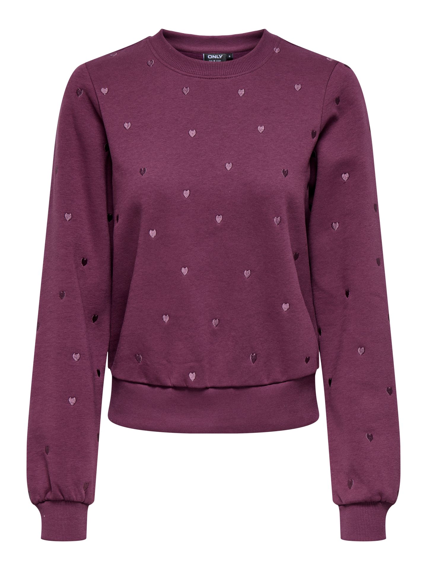 Only ONLATIKA L/S O-NECK GLITTER EMB. BO Mauve Wine/Blurry Flower Roseate Sp 2900159887034