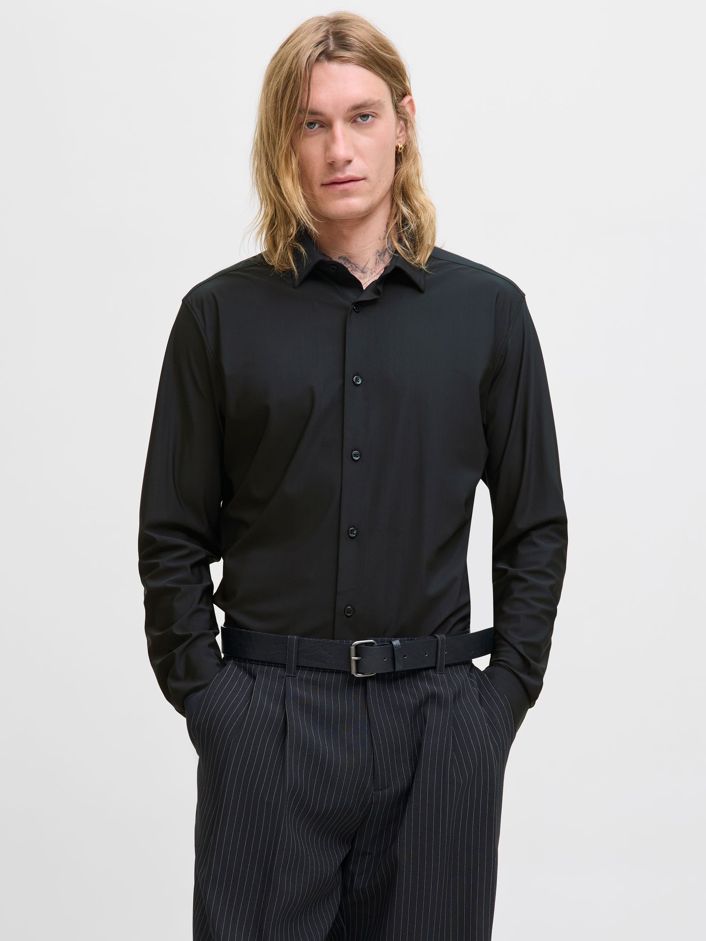 Jack & Jones JPRBLAACTIVE STRETCH LS SHIRT SN Black 00114984-EKA26011400000232