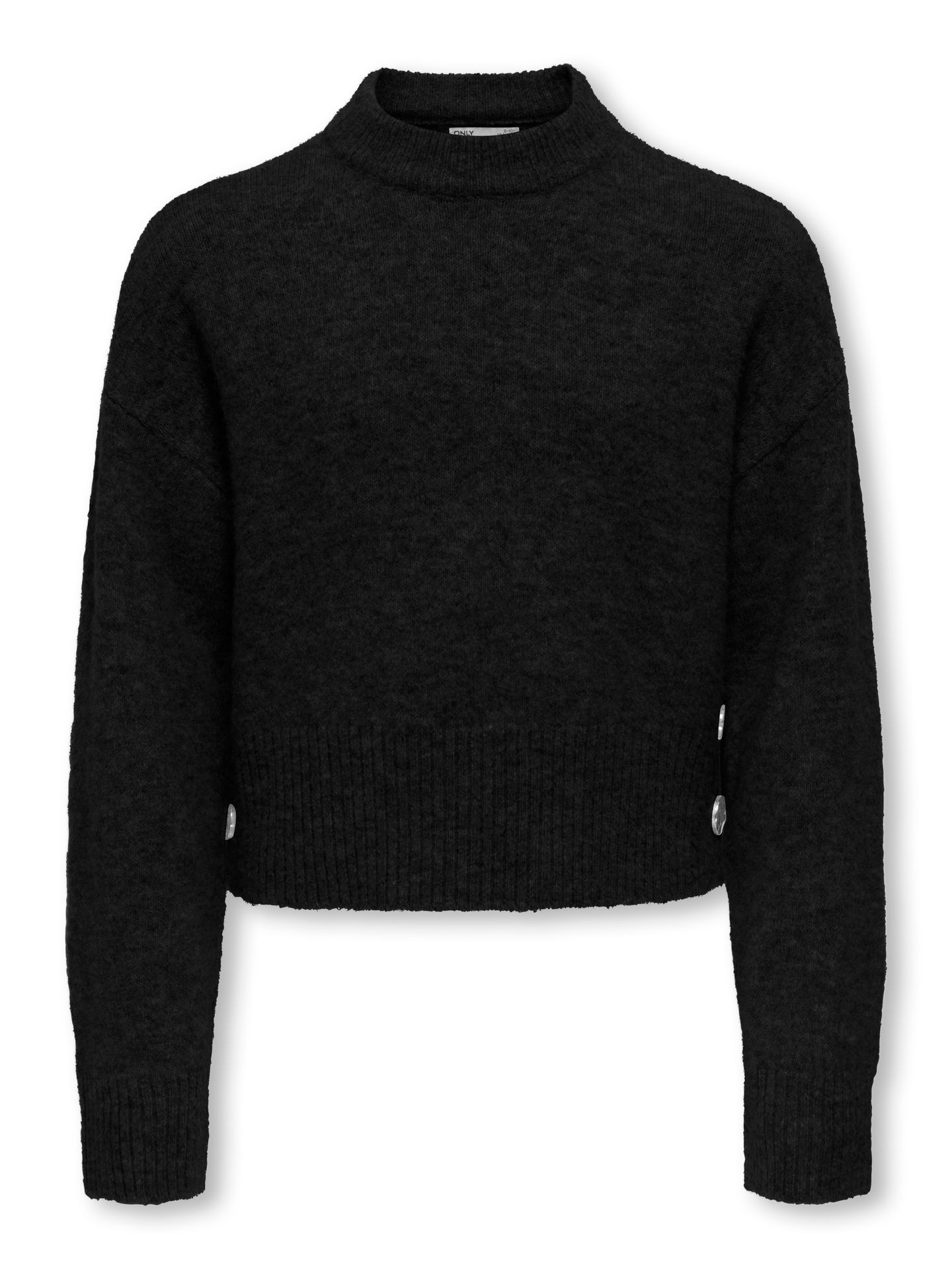 Only KOGRENE LIFE LS BUTTON O-NECK CP KN Black 00114985-EKA26011400000004