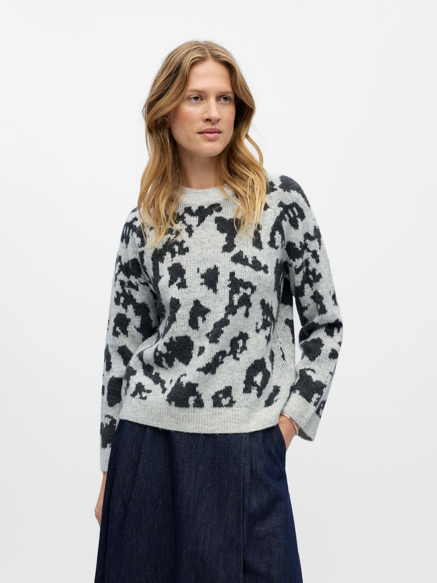 Object OBJDIANA LS RE O-NECK KNIT NOOS Light Grey Melange/Dgm graphic 2900159901013 Object OBJDIANA LS RE O-NECK KNIT NOOS Light Grey Melange/Dgm graphic 2900159901013