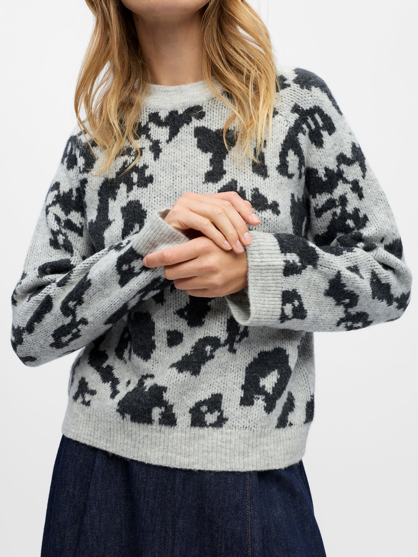 Object OBJDIANA LS RE O-NECK KNIT NOOS Light Grey Melange/Dgm graphic 2900159901013 Object OBJDIANA LS RE O-NECK KNIT NOOS Light Grey Melange/Dgm graphic 2900159901013