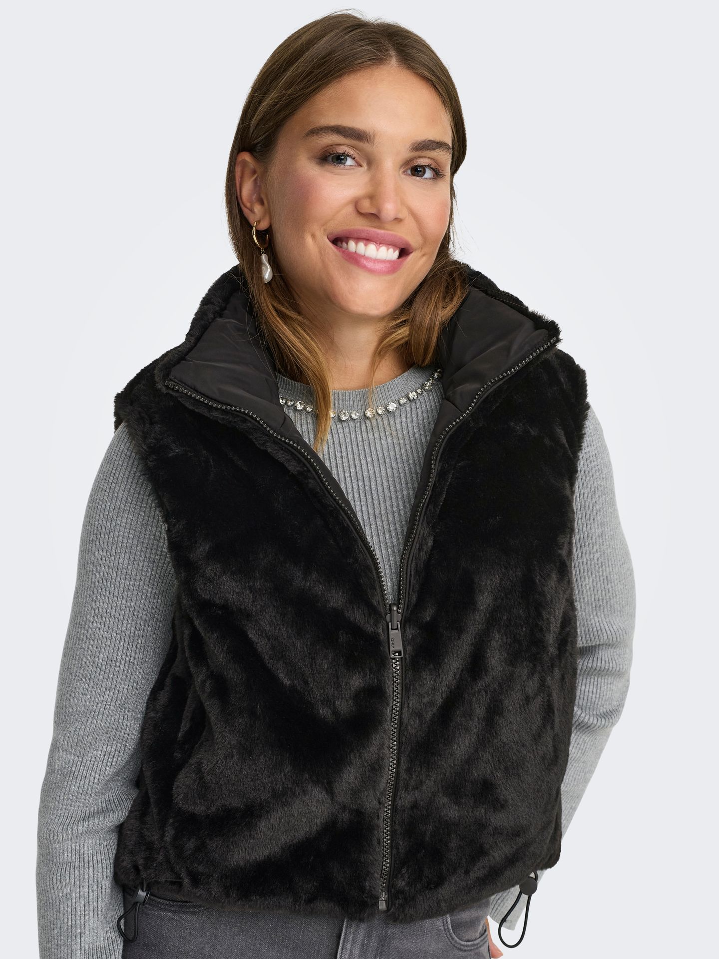 Only ONLDANA FAUX FUR REV.WAISTCOAT OTW Black 2900168765026