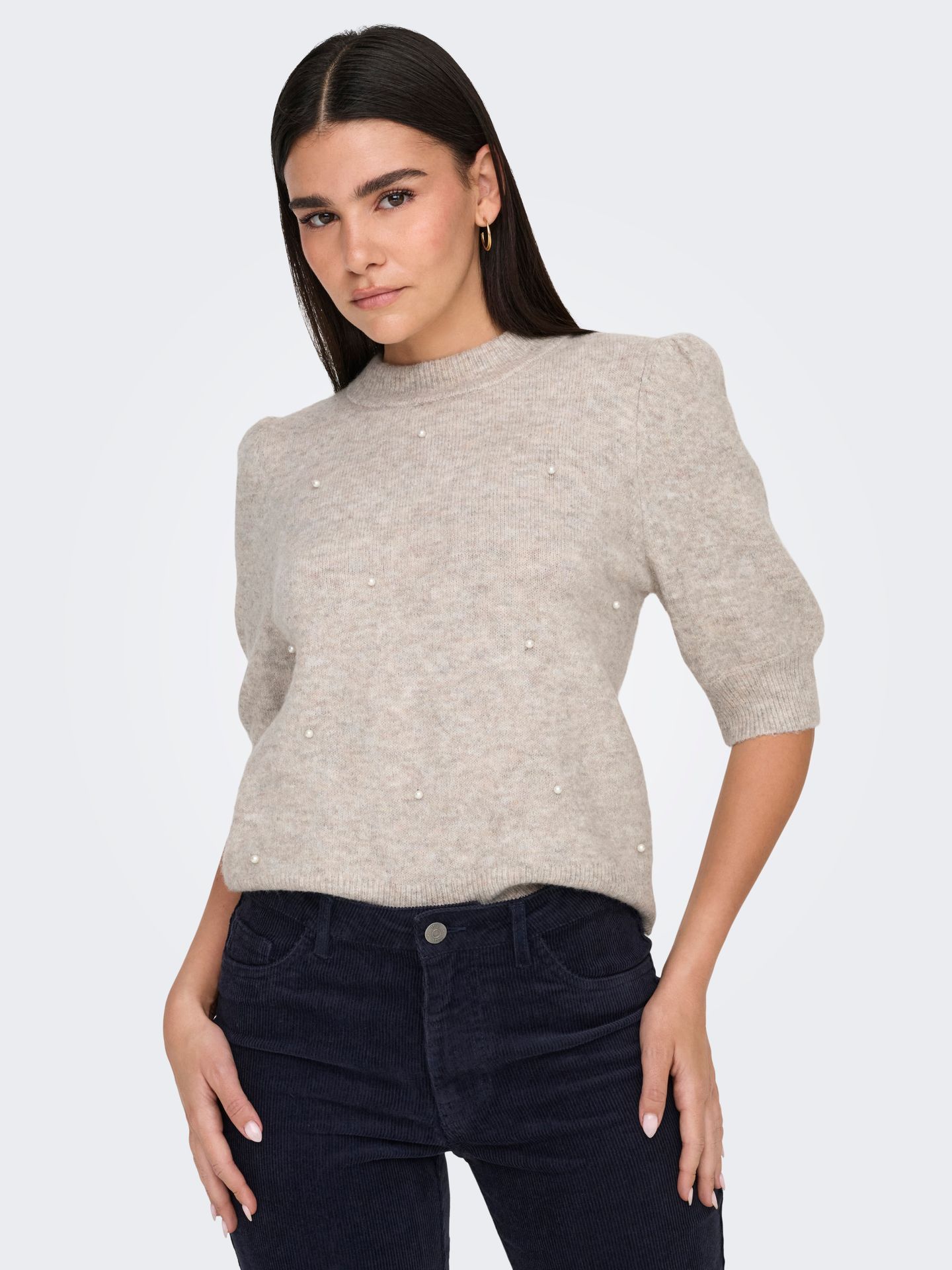 JDY JDYRUE LIFE 2/4 PEARL PULLOVER KNT Chateau Gray/BLACK BUTTONS 2900159944065 JDY JDYRUE LIFE 2/4 PEARL PULLOVER KNT Chateau Gray/BLACK BUTTONS 2900159944065