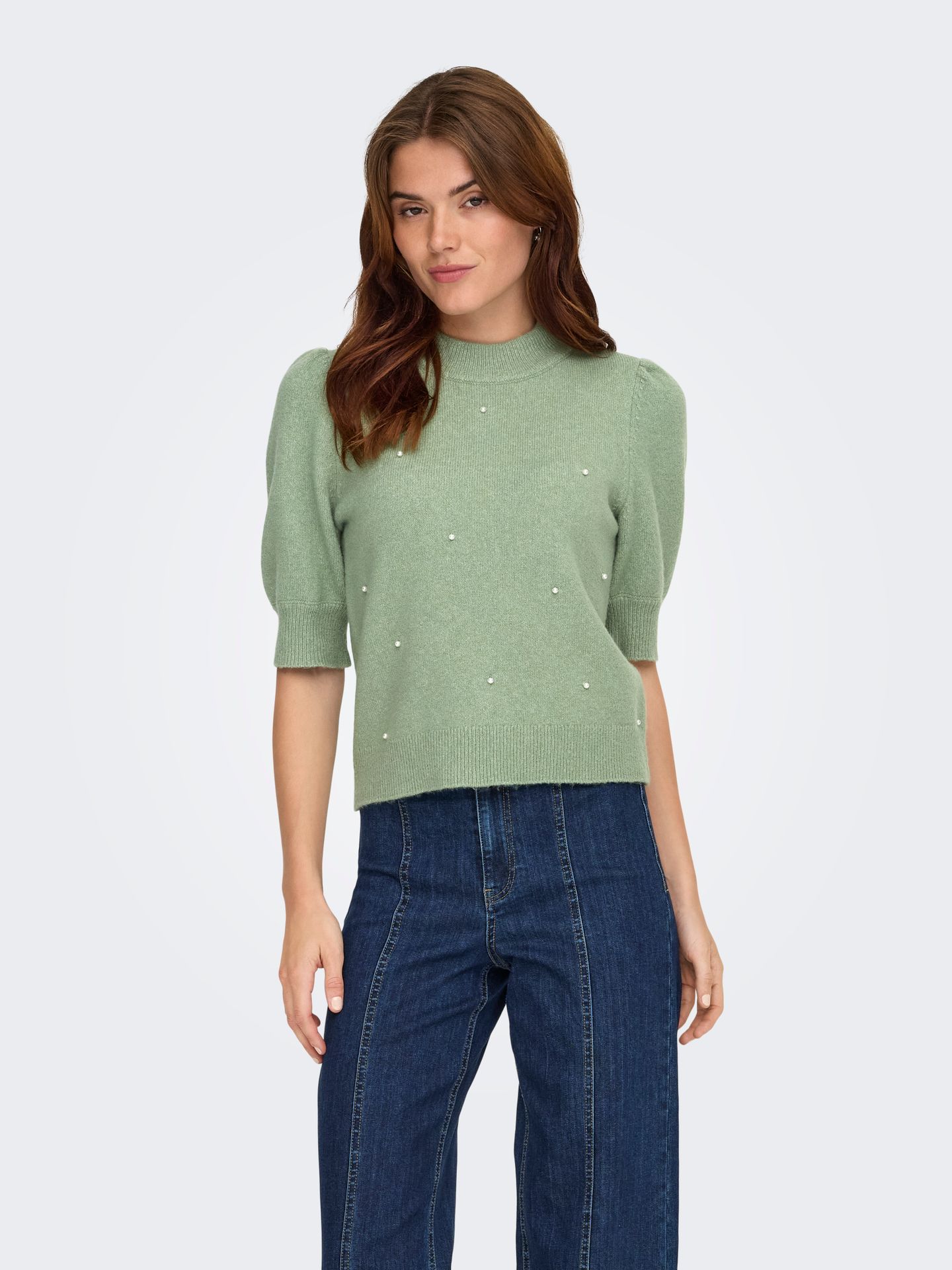 JDY JDYRUE LIFE 2/4 PEARL PULLOVER KNT Hedge Green/BIG CORDUROY PATTERN 2900162846035
