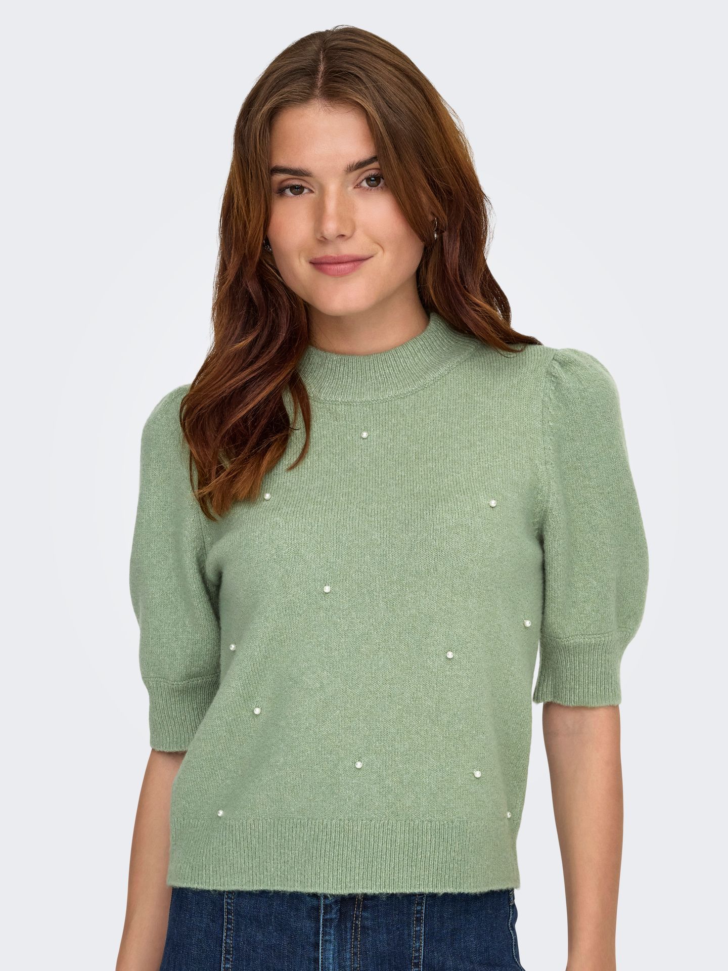 JDY JDYRUE LIFE 2/4 PEARL PULLOVER KNT Hedge Green/BIG CORDUROY PATTERN 2900162846035