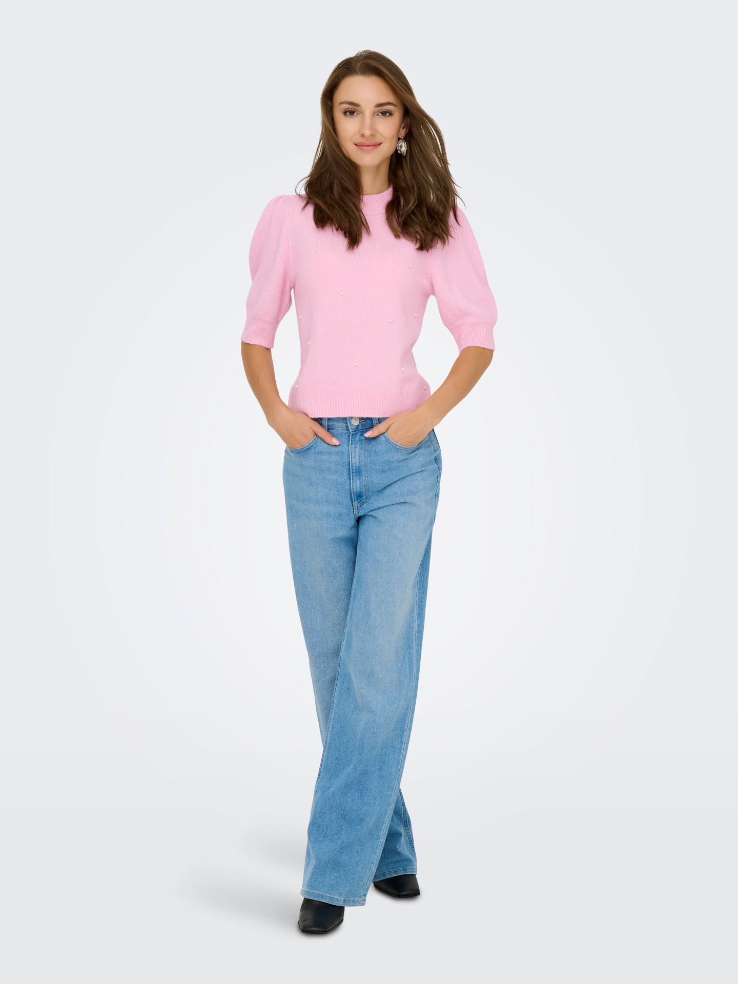 JDY JDYRUE LIFE 2/4 PEARL PULLOVER KNT Fragrant Lilac/MELANGE W. WHITE PEA 2900162845045