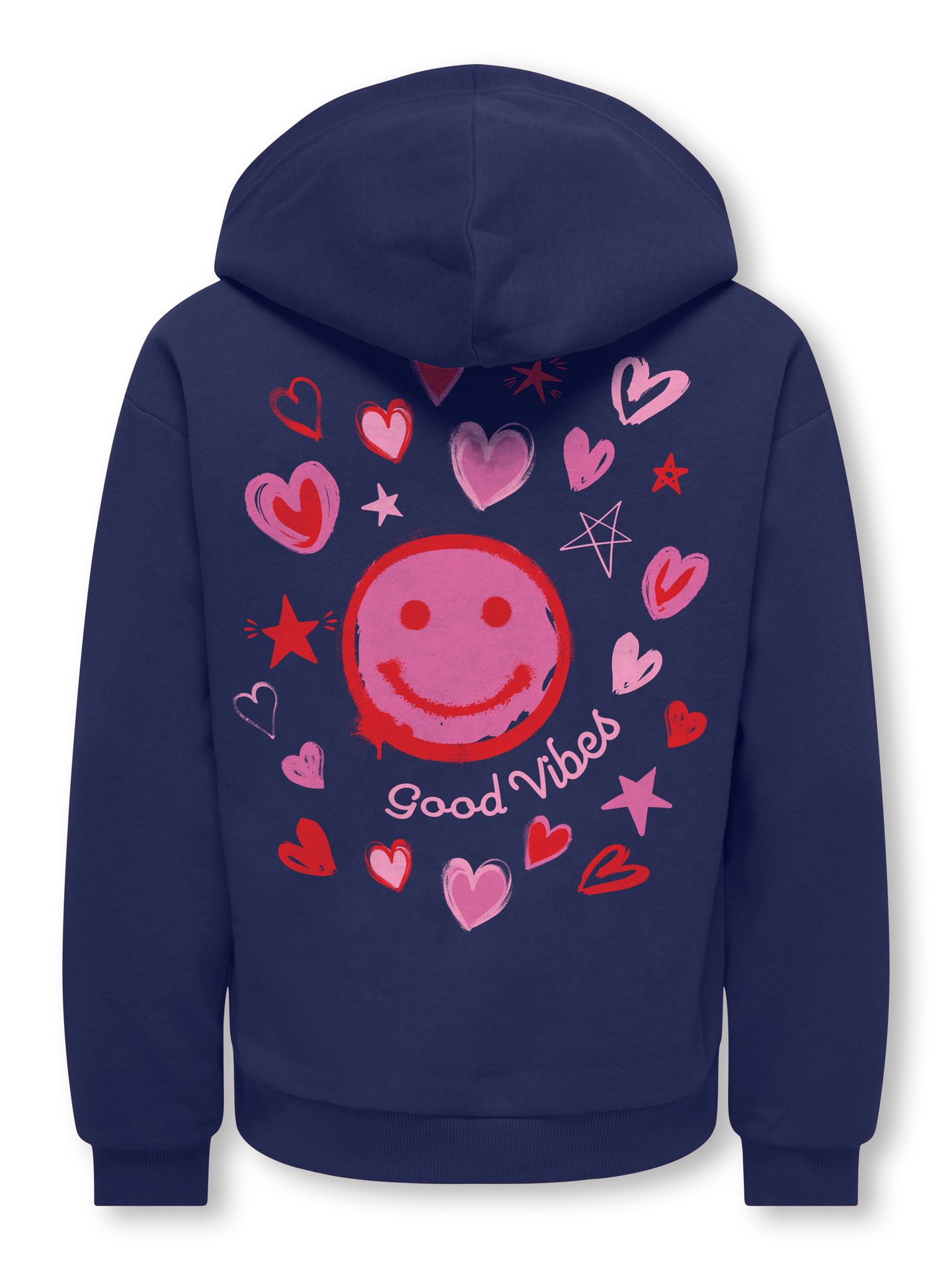 Only KOGMARISA SMILE HOOD L/S O-NECK CS Midnight Sail/Smile Good Vibes 00115028-EKA26011400003105