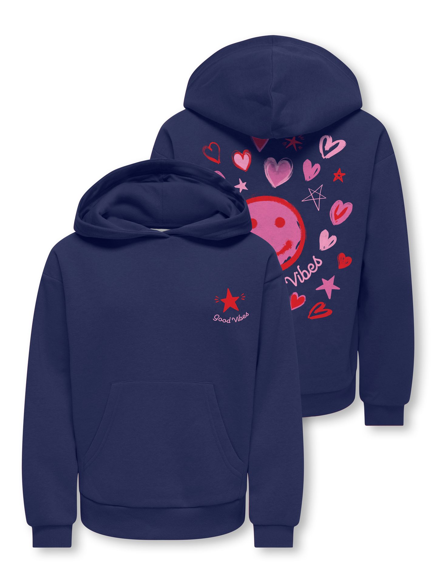 Only KOGMARISA SMILE HOOD L/S O-NECK CS Midnight Sail/Smile Good Vibes 2900159975014