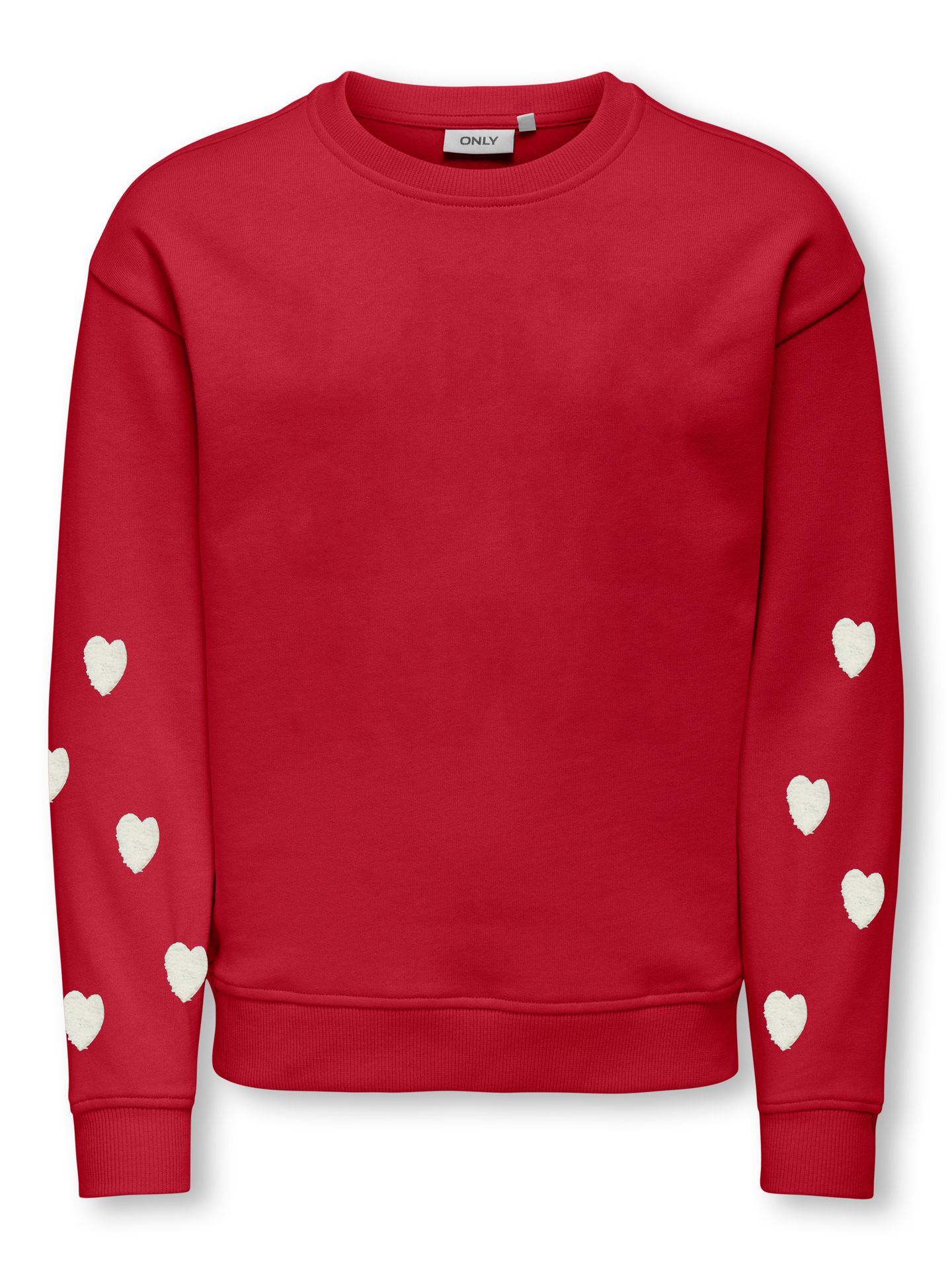 Only KOGMARISA TEDDY HEART L/S O-NECK CS Salsa/Fierce 00115029-EKA26011400003000