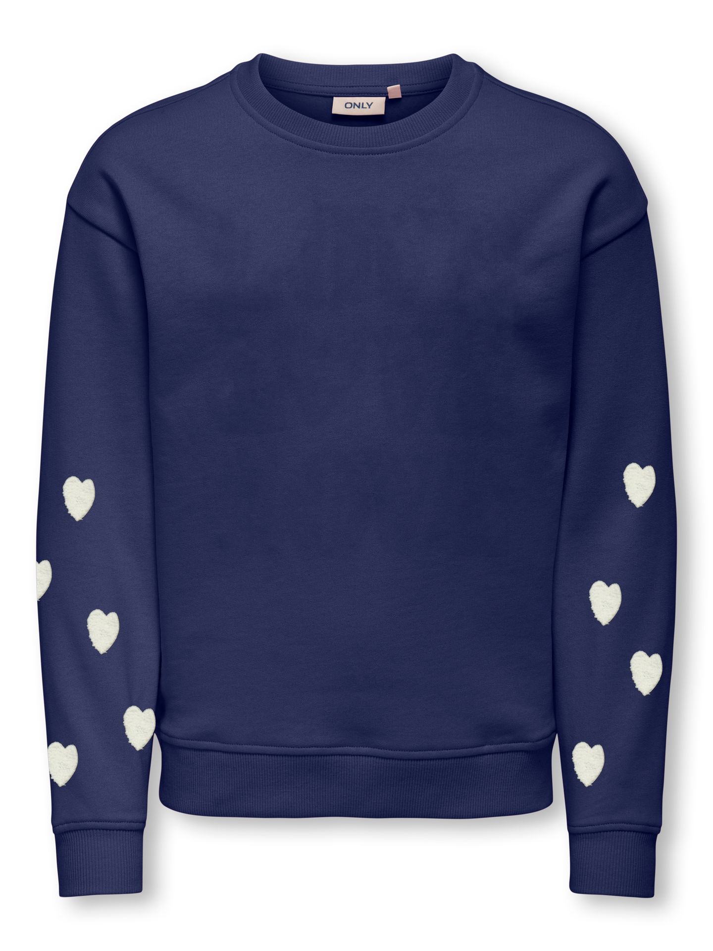 Only KOGMARISA TEDDY HEART L/S O-NECK CS Midnight Sail/Smile Good Vibes 00115029-EKA26011400003105