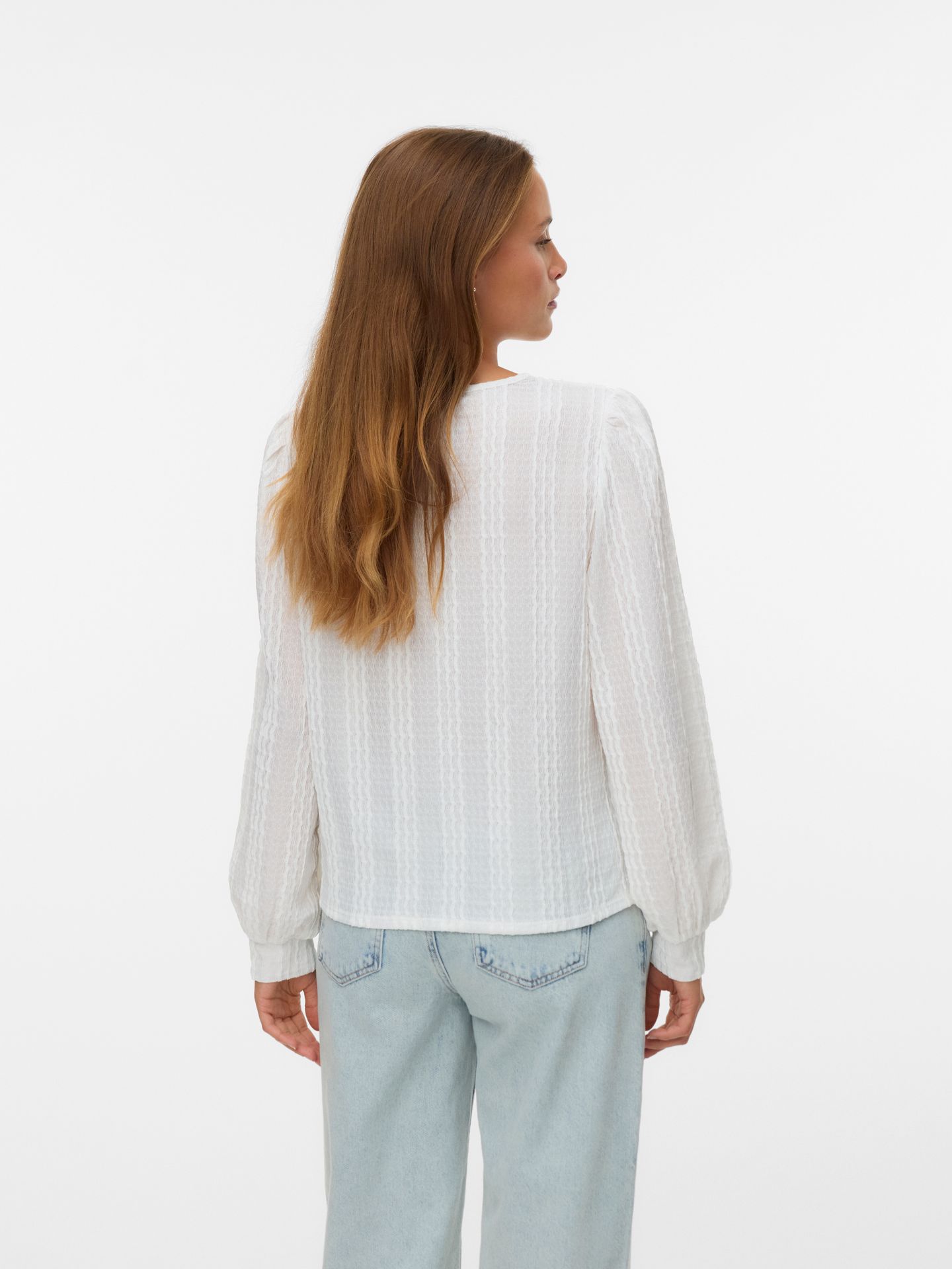 Vero Moda VMJASMIN LS O-NECK TOP JRS GA Snow White 2900159991045 Vero Moda VMJASMIN LS O-NECK TOP JRS GA Snow White 2900159991045
