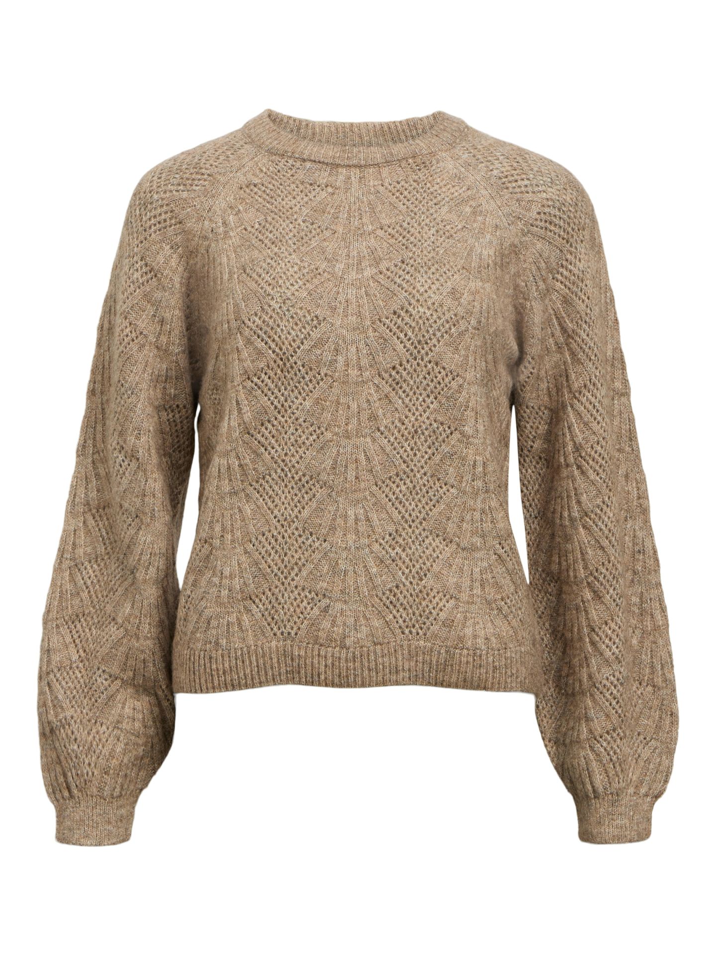 Object OBJFLORA RE L/S KNIT PULLOVER NOOS Desert Taupe/COL 2900159999058