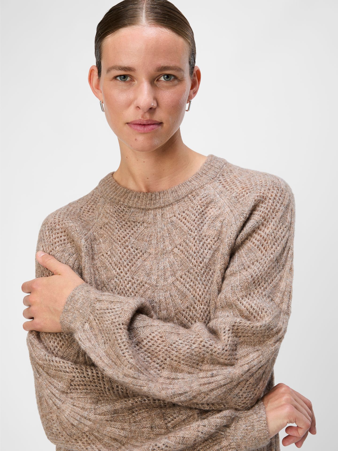 Object OBJFLORA RE L/S KNIT PULLOVER NOOS Desert Taupe/COL 2900159999058 Object OBJFLORA RE L/S KNIT PULLOVER NOOS Desert Taupe/COL 2900159999058