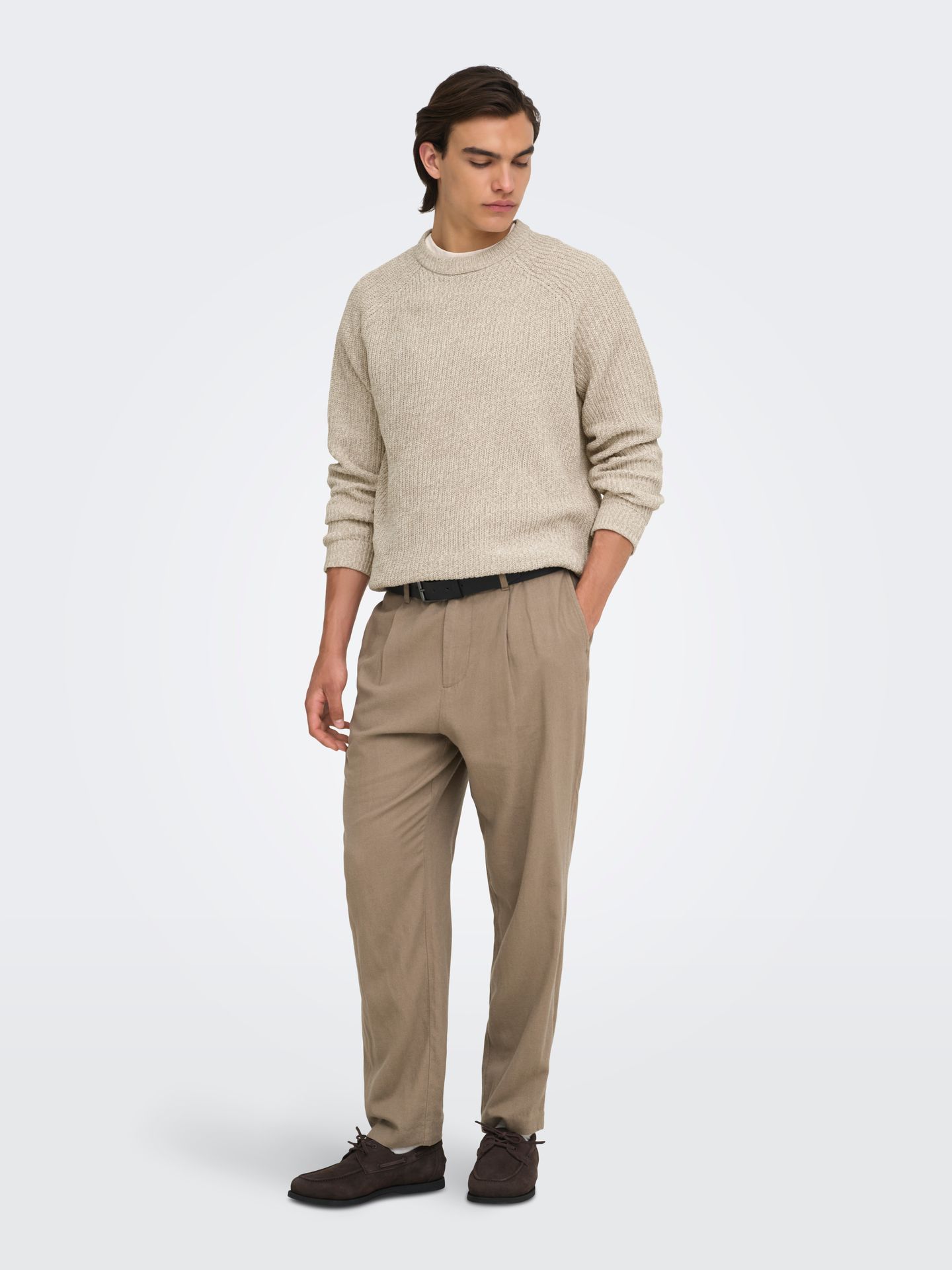 Only & Sons ONSJOIN RLX LS RAGLAN KNIT Silver Lining/MELANGE 2900160002044