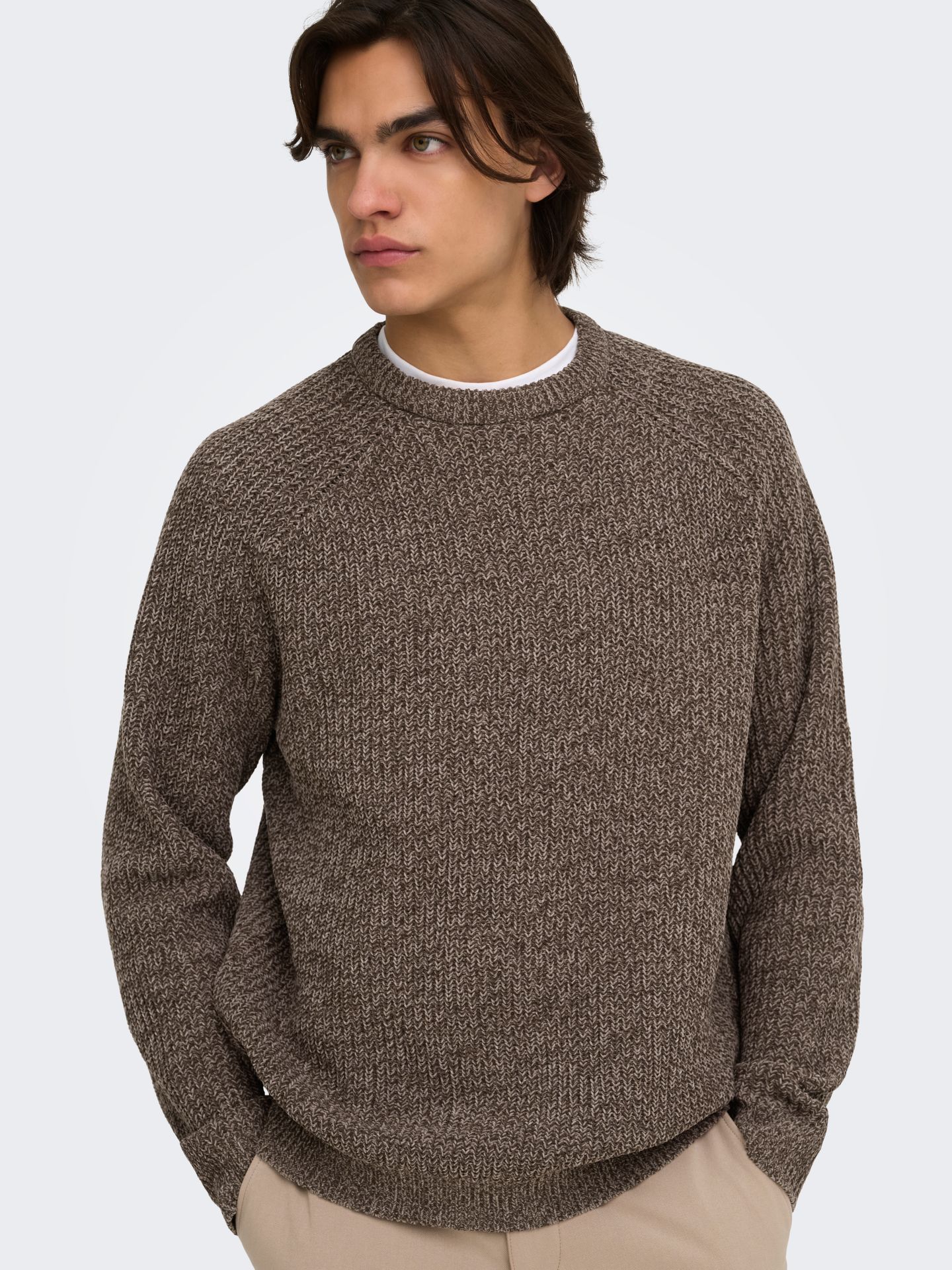 Only & Sons ONSJOIN RLX LS RAGLAN KNIT Falcon/DEMITASSE 2900169469022