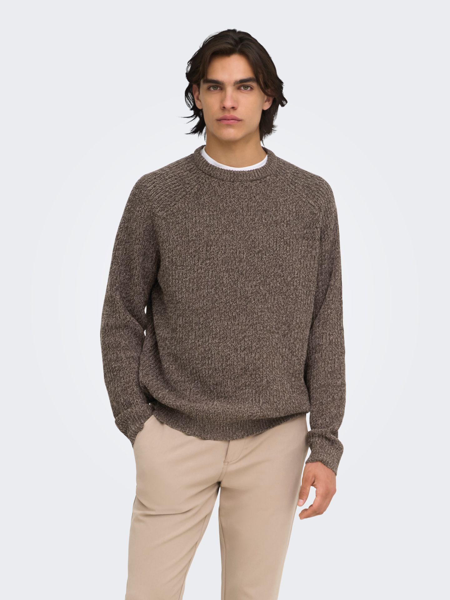 Only & Sons ONSJOIN RLX LS RAGLAN KNIT Falcon/DEMITASSE 2900169469022