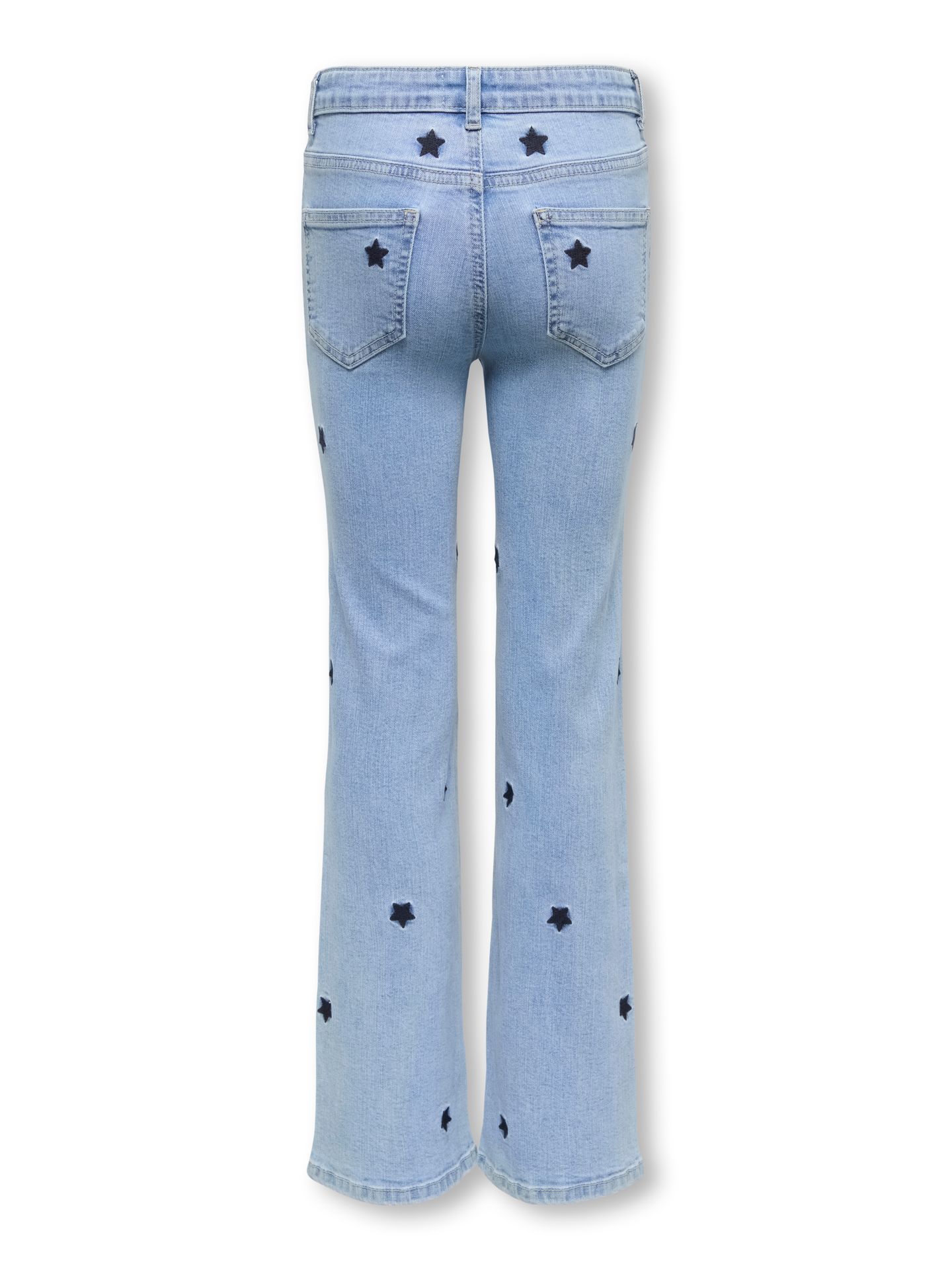 Only KOGJUICY WIDE LEG STAR JEANS Light Blue Denim/EMB 00115046-EKA26011400001412