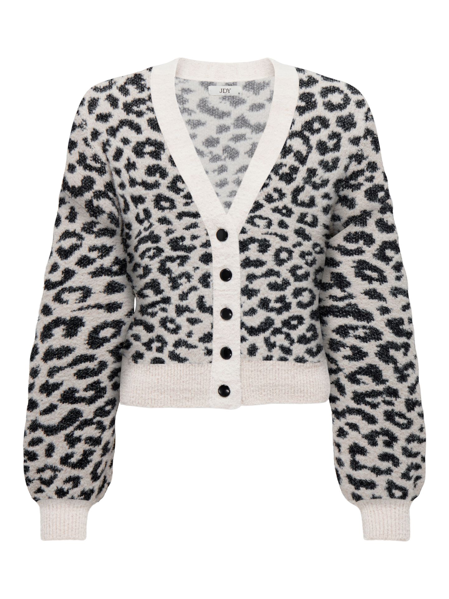 JDY JDYLORRAINE ANIMAL SHORT CARDIGAN K Cement/BLACK LEOPARD SPOTS 00115047-EKA26011400003110