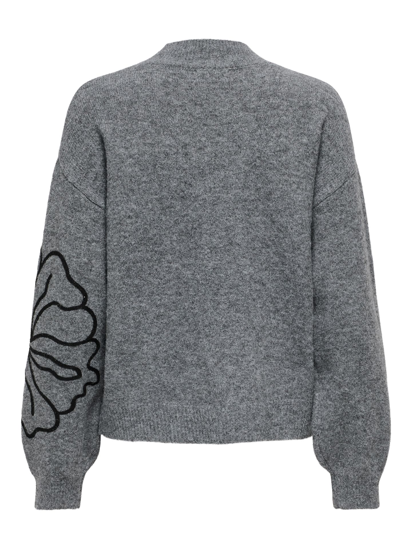 Only JDYJELLA L/S FLOWER PULLOVER KNT NO Dark Grey Melange 00115048-EKA26011400000313