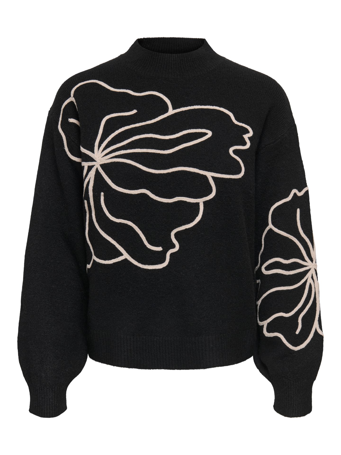 Only JDYJELLA L/S FLOWER PULLOVER KNT NO Black/Rad 00115048-EKA26011400000387