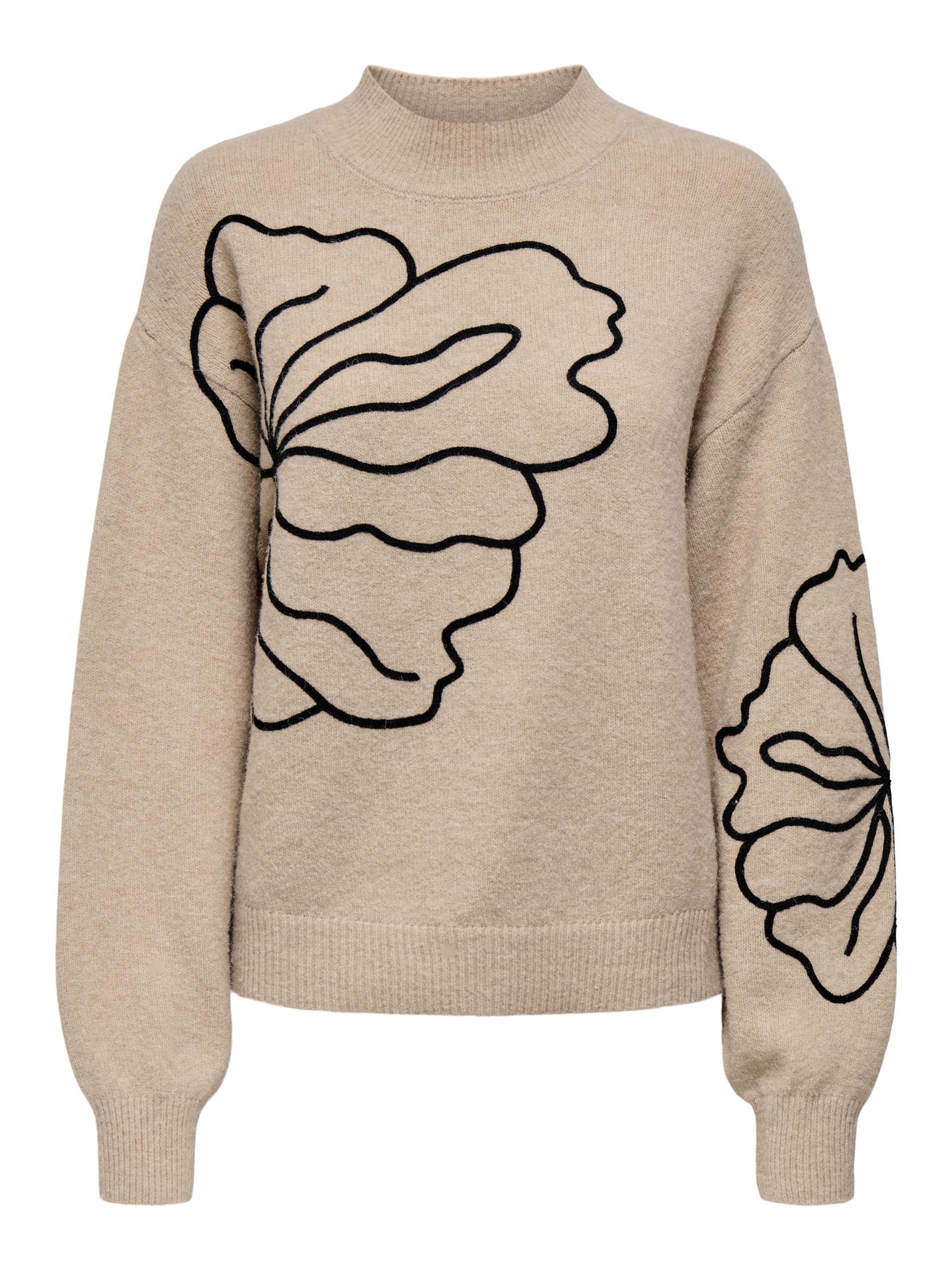 Only JDYJELLA L/S FLOWER PULLOVER KNT NO Cement/BLACK LEOPARD SPOTS 2900160008046