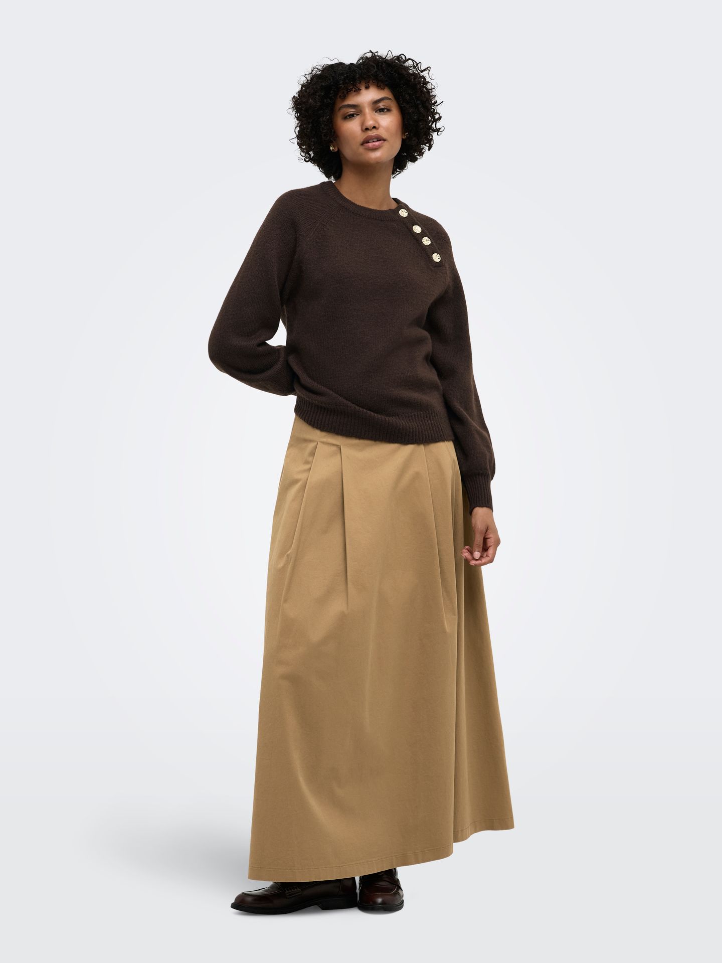 Only ONLEMMA LIFE LS BUTTON ONECK KNT NO Coffee Bean 2900169739033