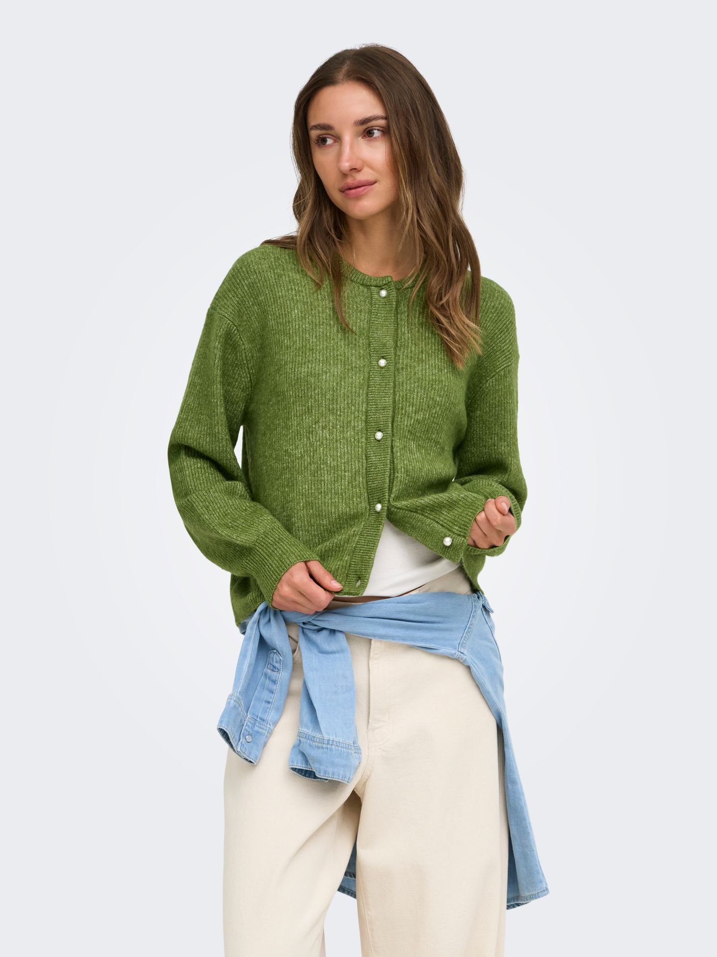 Only JDYLUMI LIFE L/S BUTTON CARDIGA KNT Cedar Green/MELANGE 00115053-EKA26011400003670