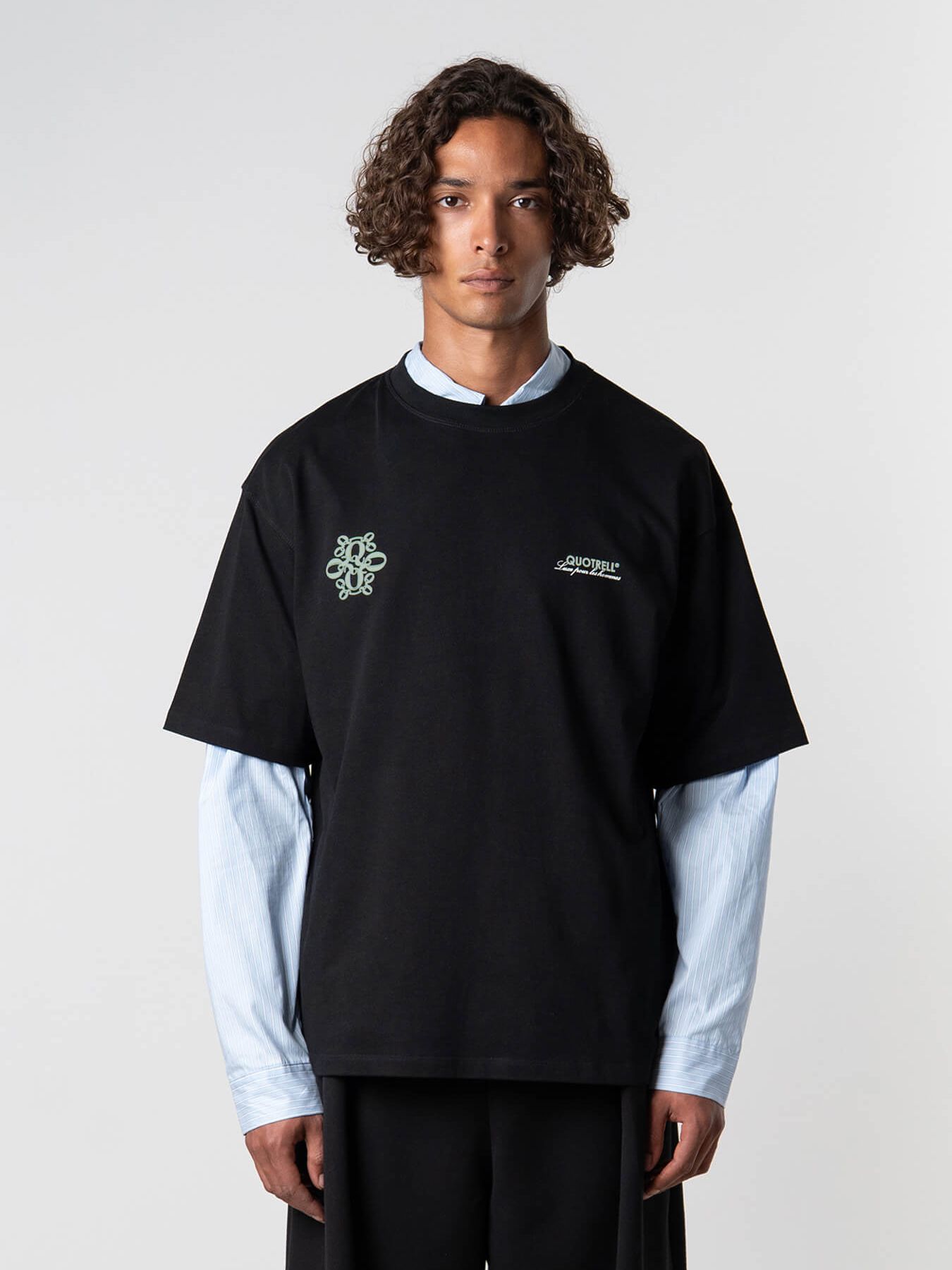 Quotrell Insignia tee Black/dark green 00115178-BLDGR