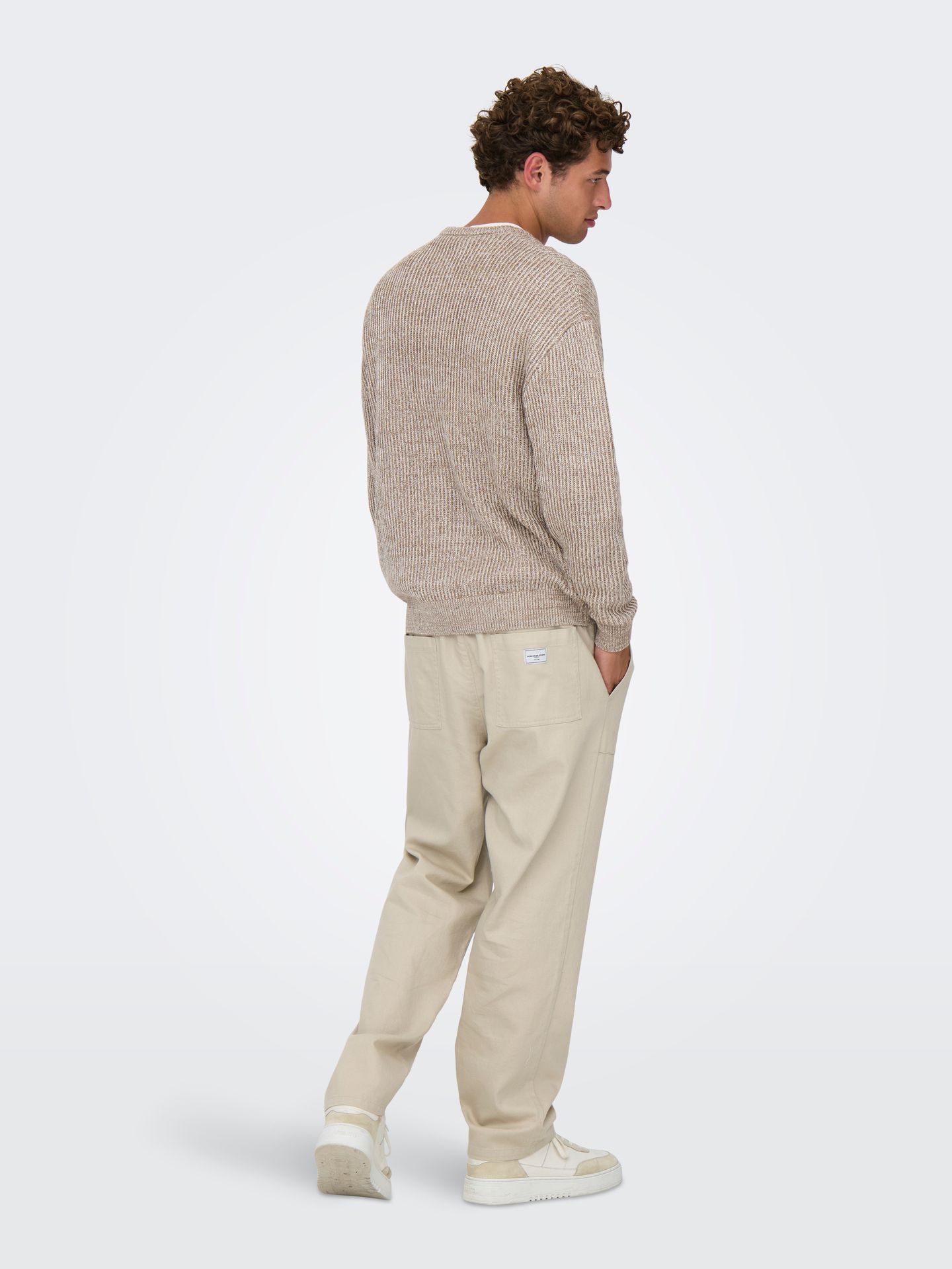 Only & Sons ONSJOE RLX CREW KNIT Cloud Dancer/SILVER LINING + DESERT 2900160242044 Only & Sons ONSJOE RLX CREW KNIT Cloud Dancer/SILVER LINING + DESERT 2900160242044