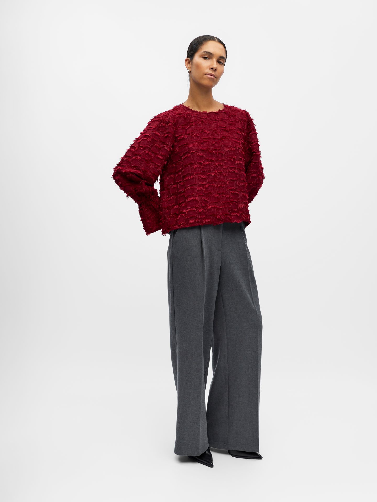 Object OBJDARIA RE L/S O-NECK TOP 140 Karanda Red 2900160254023