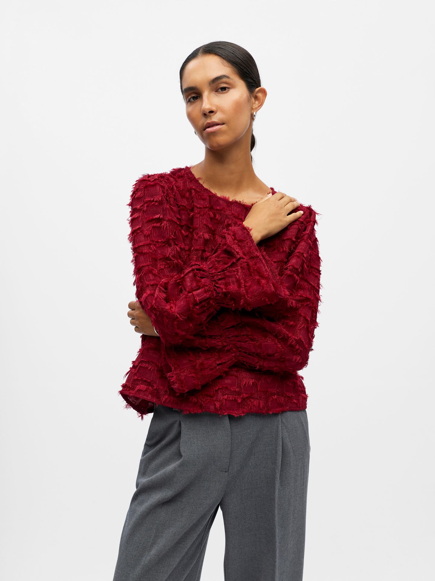 Object OBJDARIA RE L/S O-NECK TOP 140 Karanda Red 00115183-EKA22000400000204