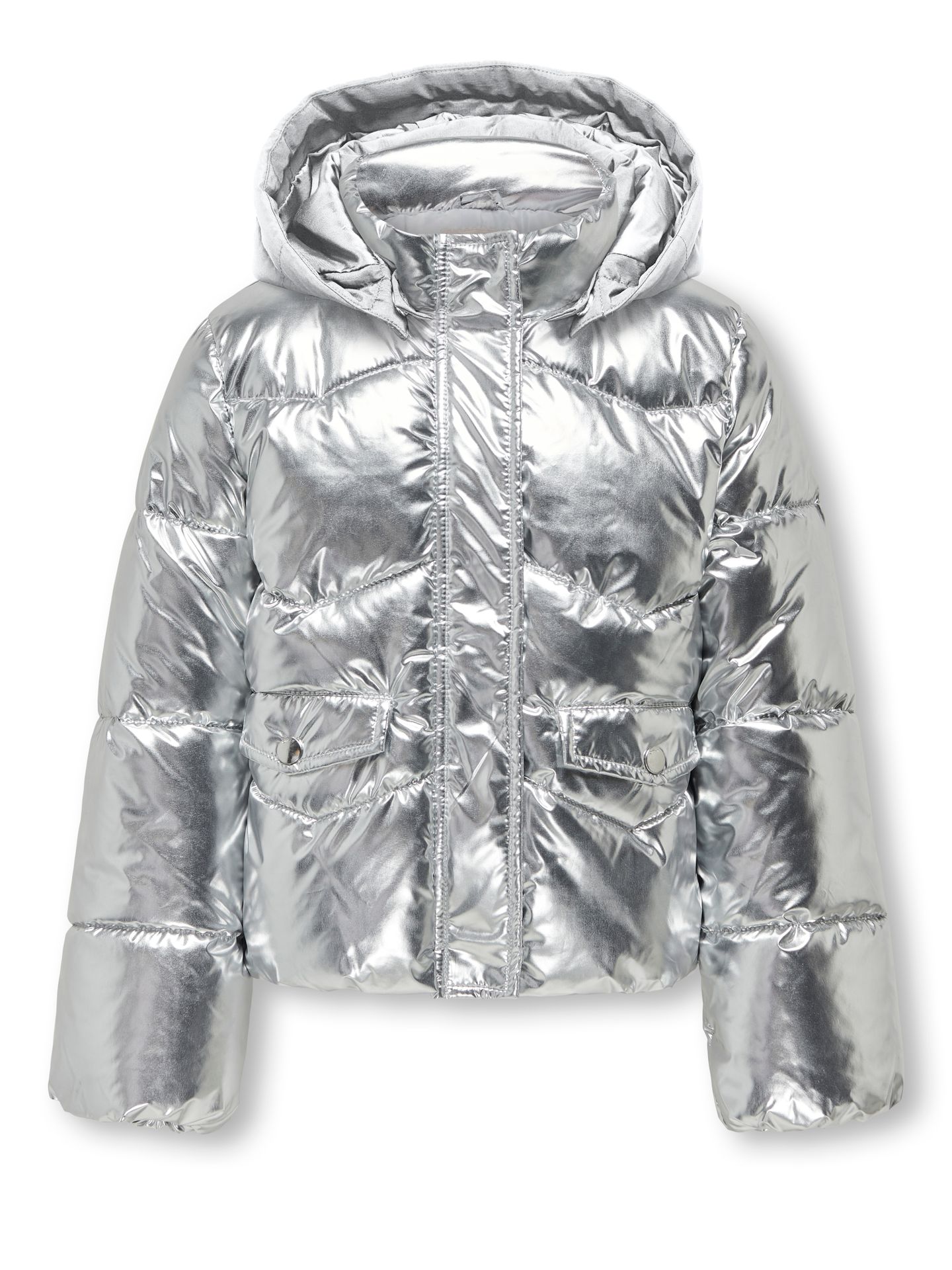 Only KOGPEARL PUFFER HOOD JACKET CS OTW Silver 00115184-EKA26011400000088