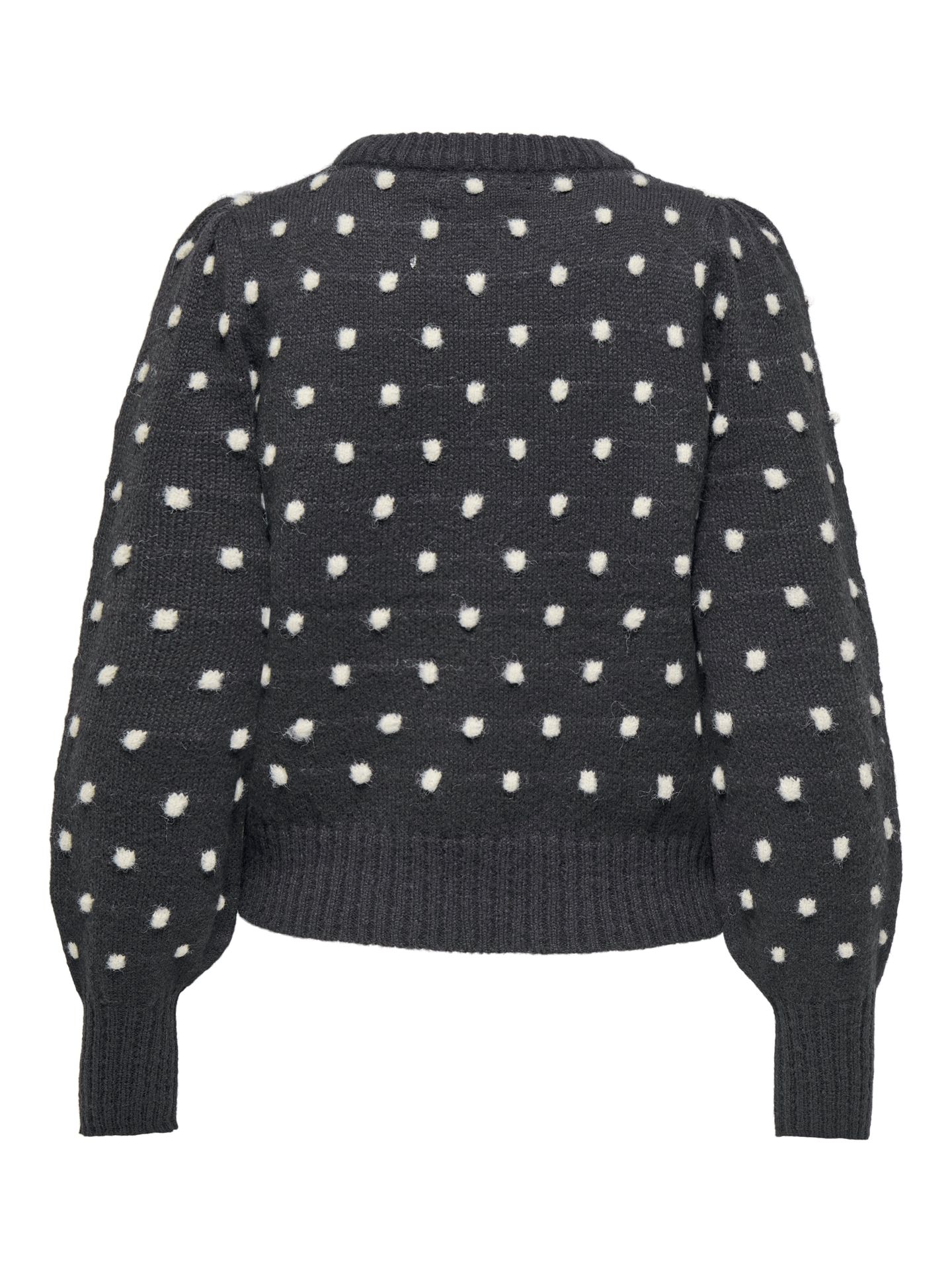 JDY JDYSIGRID LIFE L/S ON PUFF PULL KNT Dark Grey Melange/Cloud Dancer 2900160269010