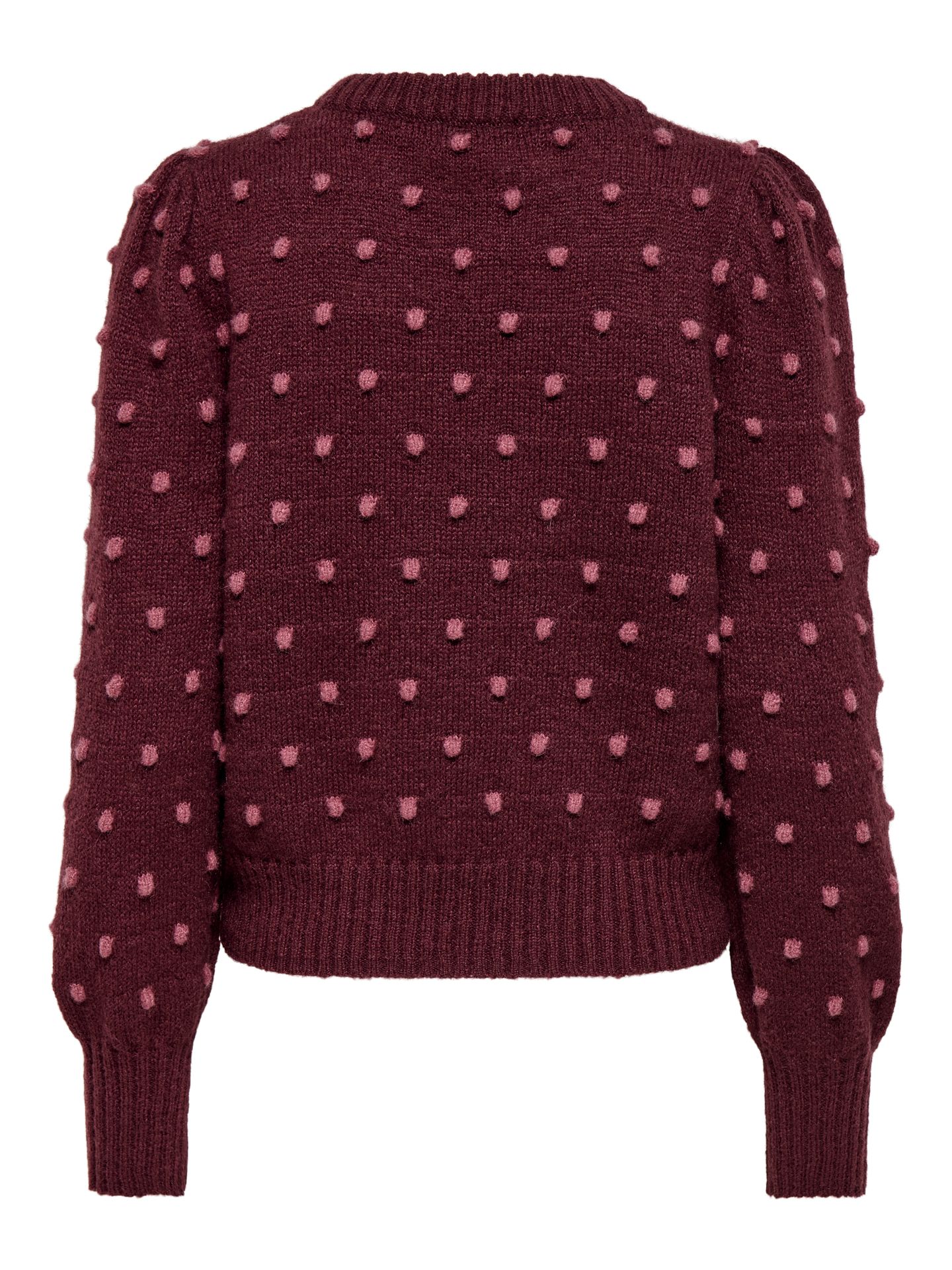 Only JDYSIGRID LIFE L/S ON PUFF PULL KNT Windsor Wine/W. DECO ROSE DOTS 2900170514018
