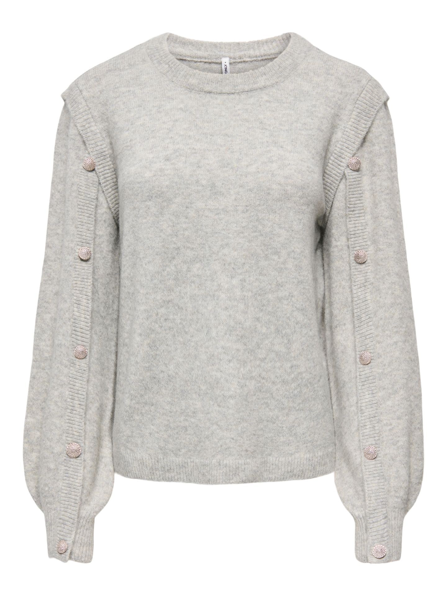 Only ONLRENE LIFE LS BUTTON O-NECK CS KN Light Grey Melange/ORLANDO 00115191-EKA26011400000077