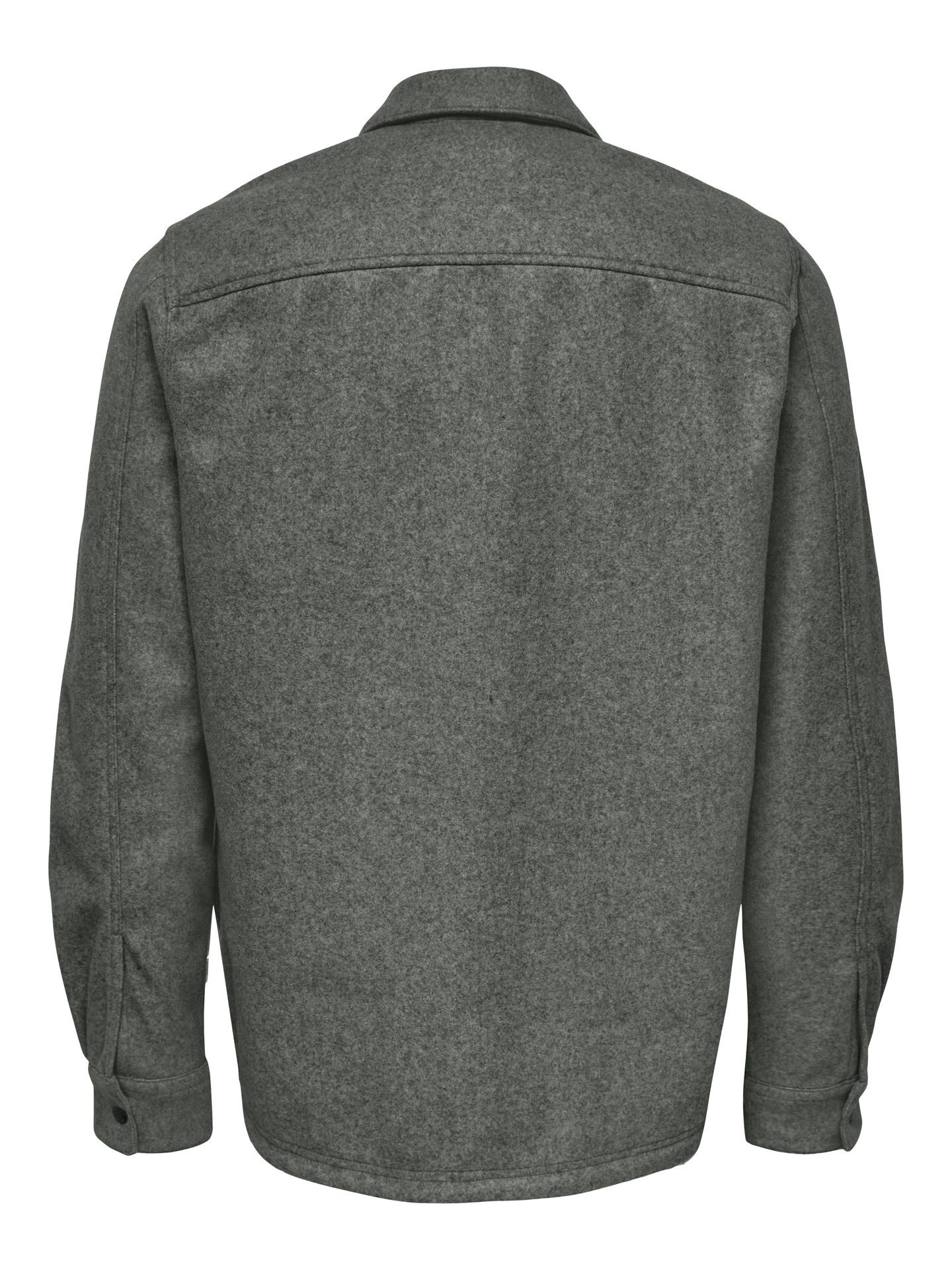 Only & Sons ONSASH OVR WOOLEN LOOK PKT LS SHIRT Castor Gray/GRADING 00115192-EKA26011400003047