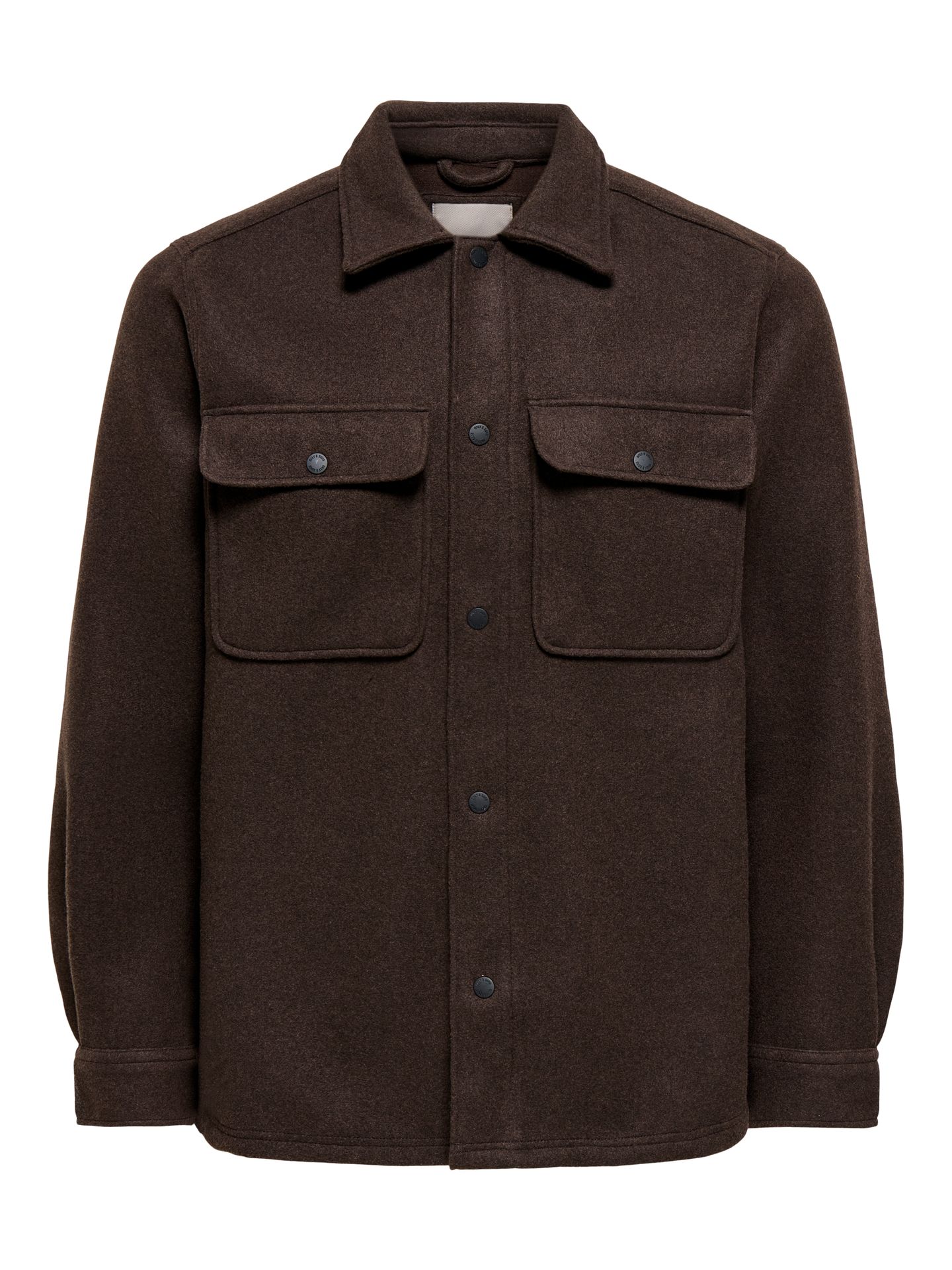 Only & Sons ONSASH OVR WOOLEN LOOK PKT LS SHIRT Demitasse/MELANGE 00115192-EKA26011400003732