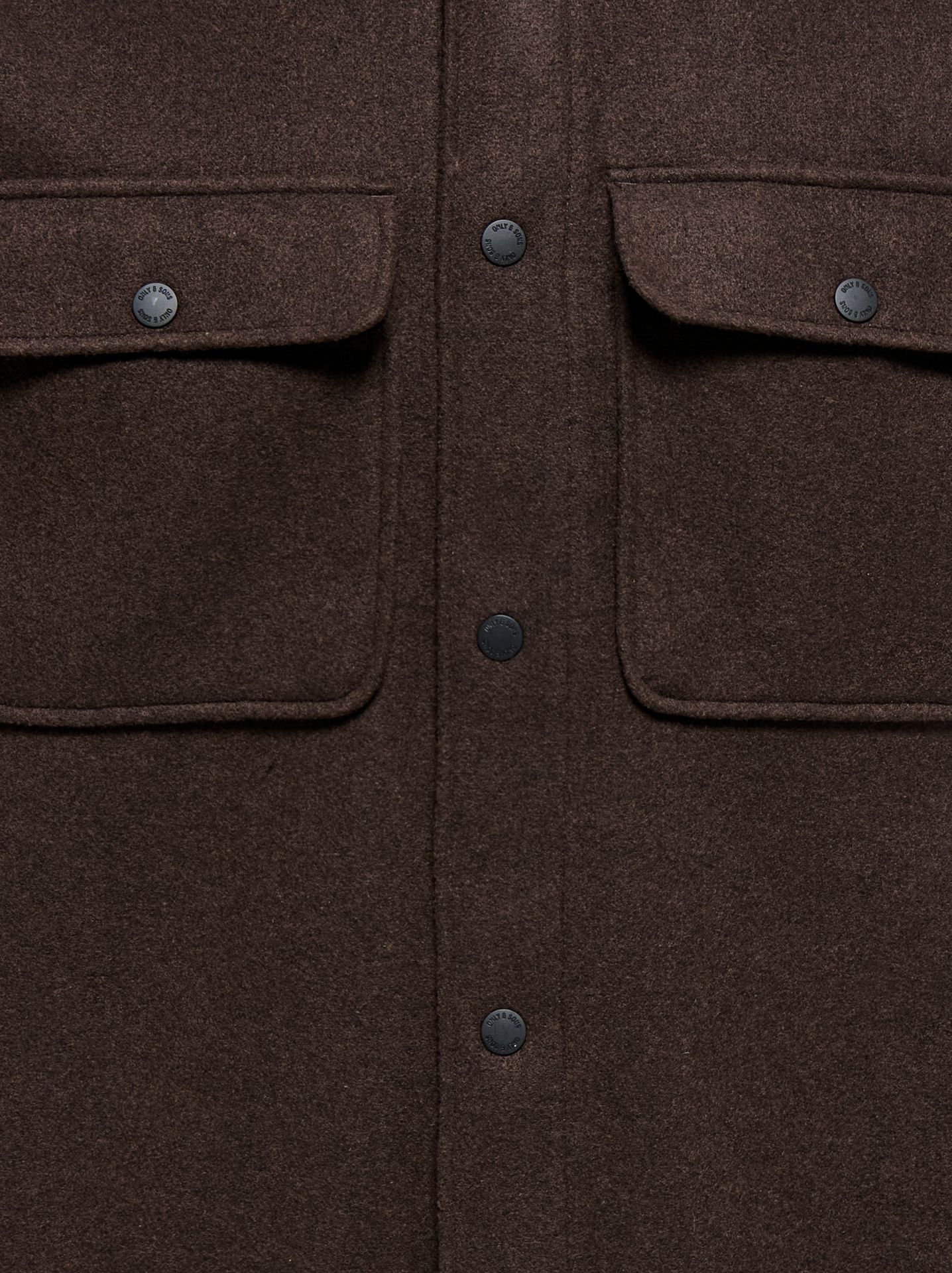 Only & Sons ONSASH OVR WOOLEN LOOK PKT LS SHIRT Demitasse/MELANGE 2900169539046