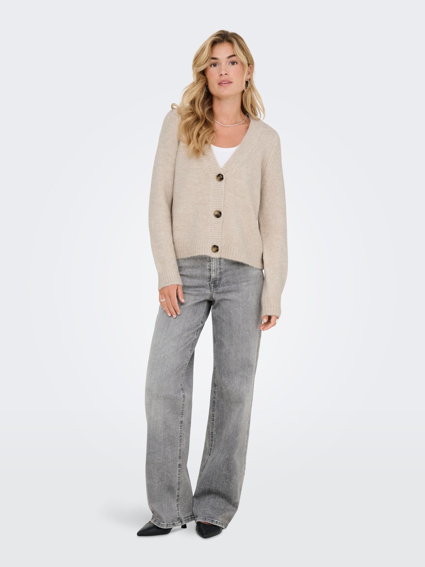 Only ONLZOEY L/S REGULAR CARDIGAN KNT NO Whitecap Gray/Melange 2900160283047