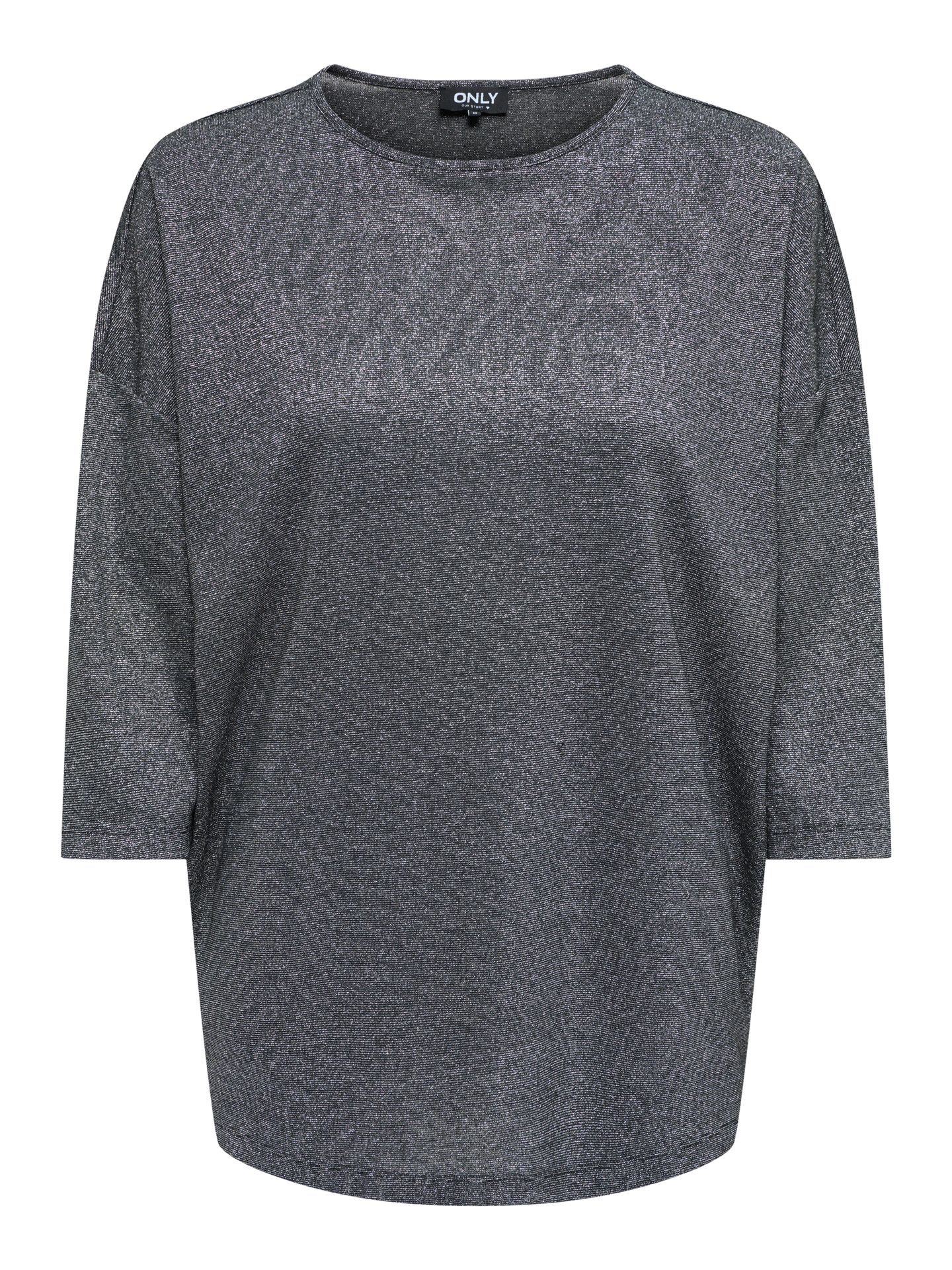 Only ONLSILVERY GLAMOUR LUREX 3/4 TOP JR Black/With Clara Leo 00115198-EKA26011400000166
