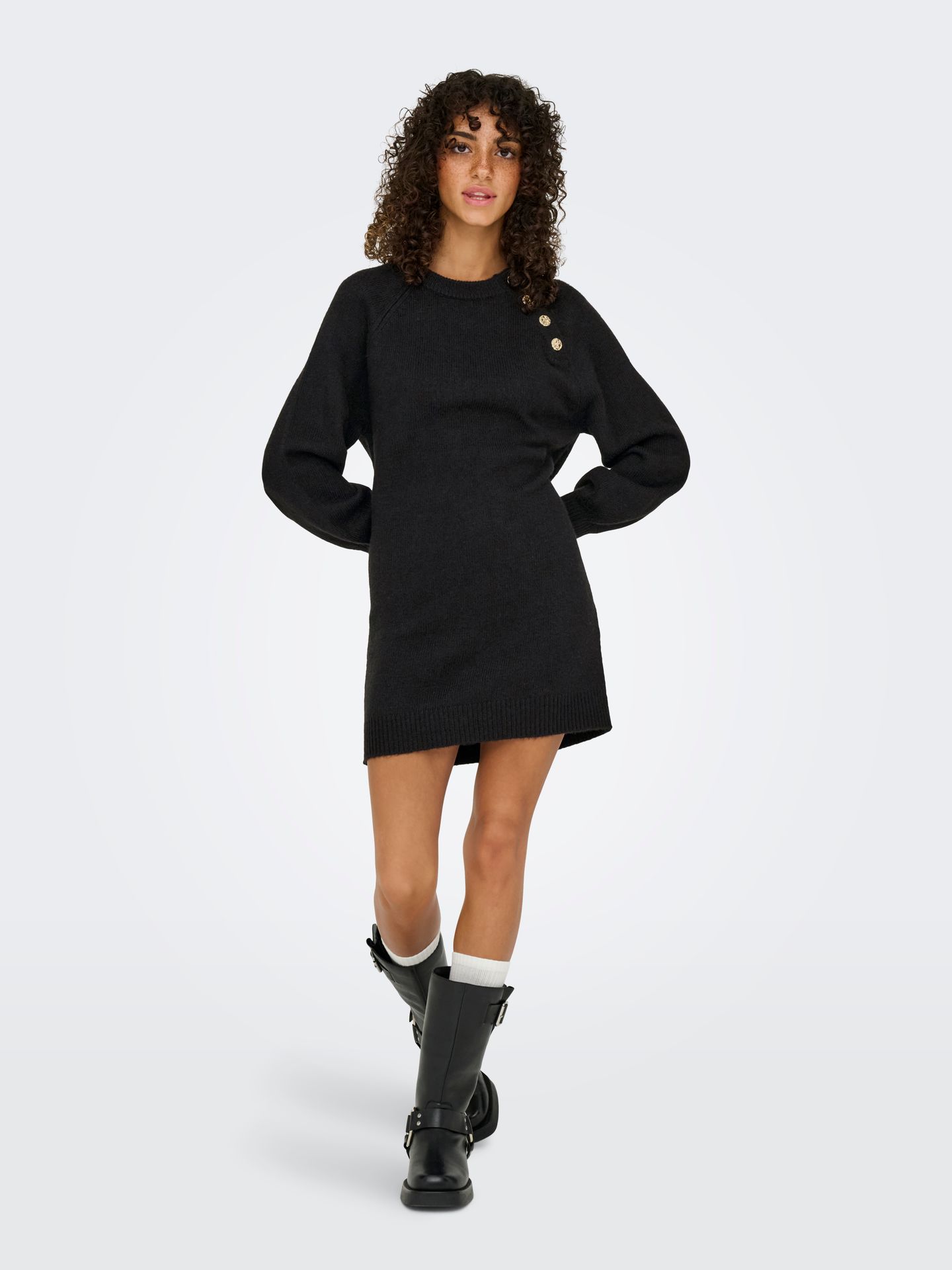 Only ONLEMMA LIFE LS BUTTON ONEC DRESS C Black/LEO AOP 2900160312020