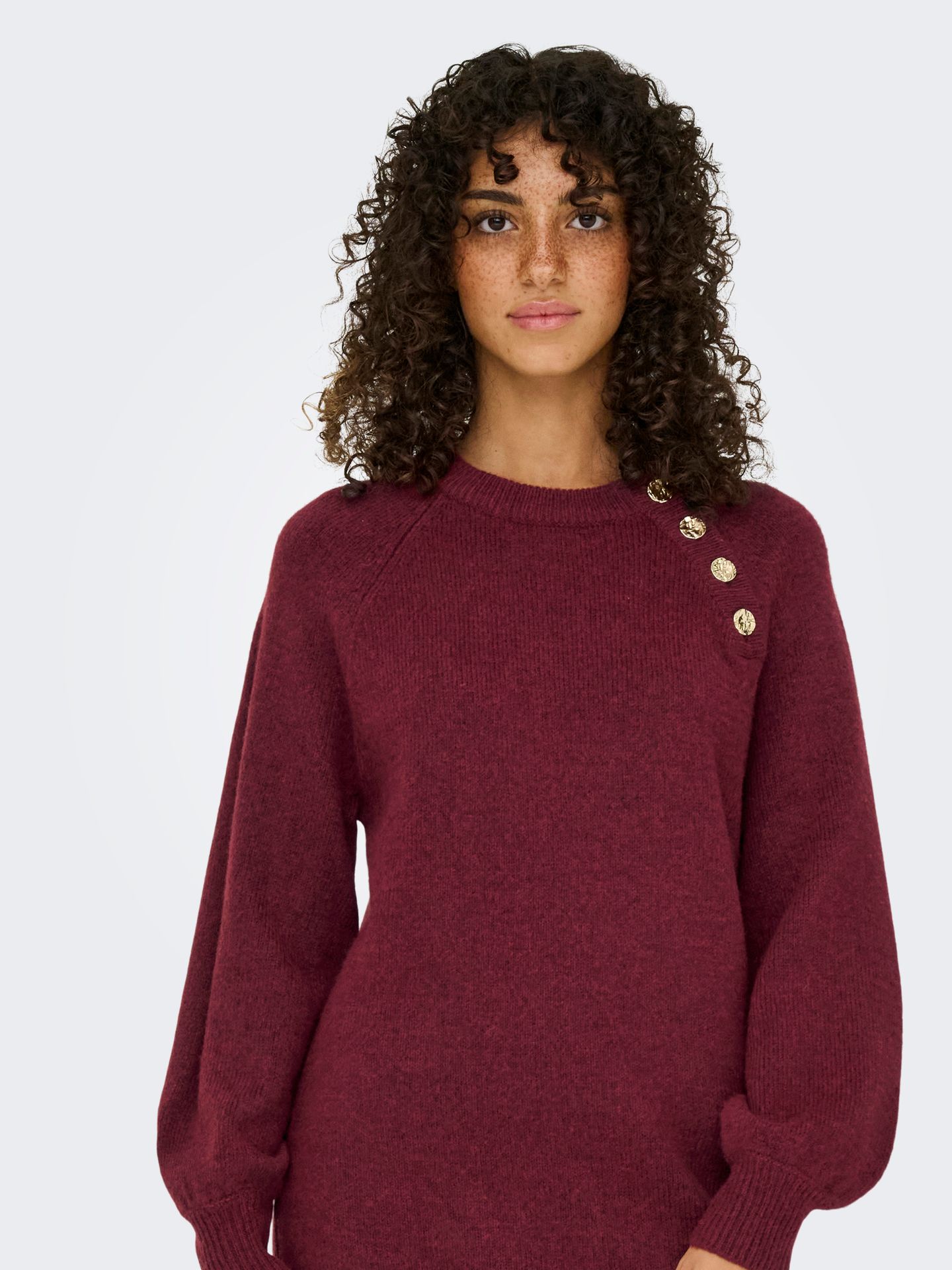 Only ONLEMMA LIFE LS BUTTON ONEC DRESS C Cabernet/Melange 2900160311023