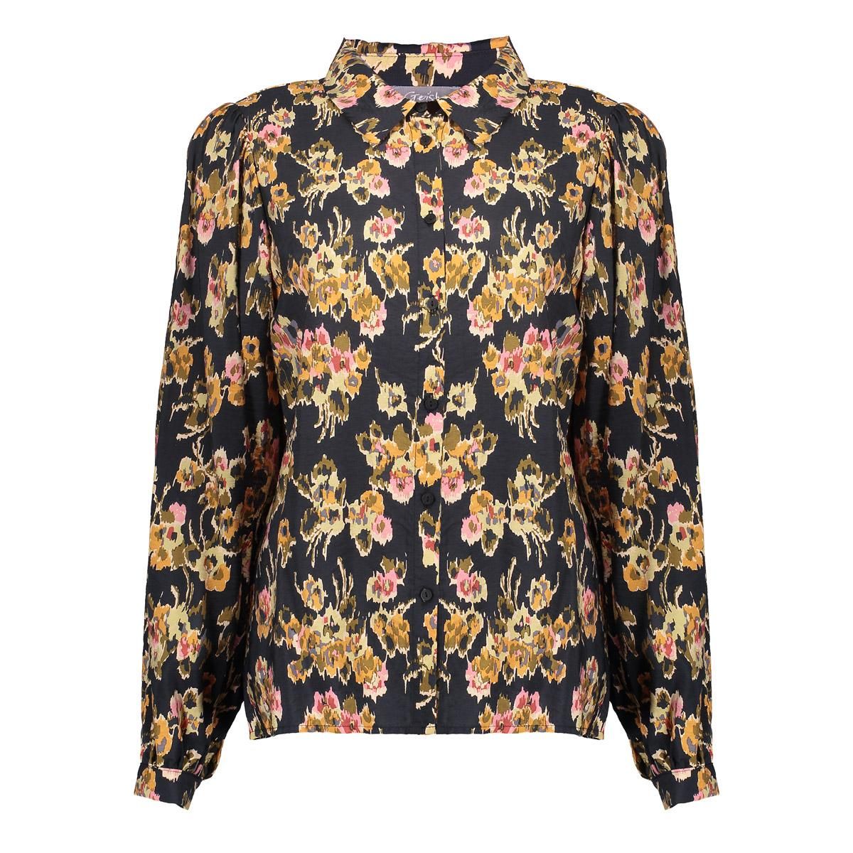 geisha Blouse flowers 999 black/yellow 2900160341037