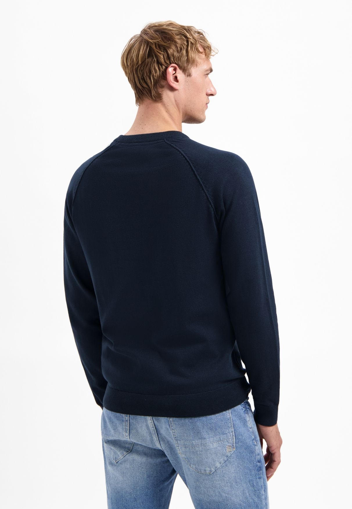 No Excess Pullover Crewneck Solid Waffle Knit 078 night 2900160344045